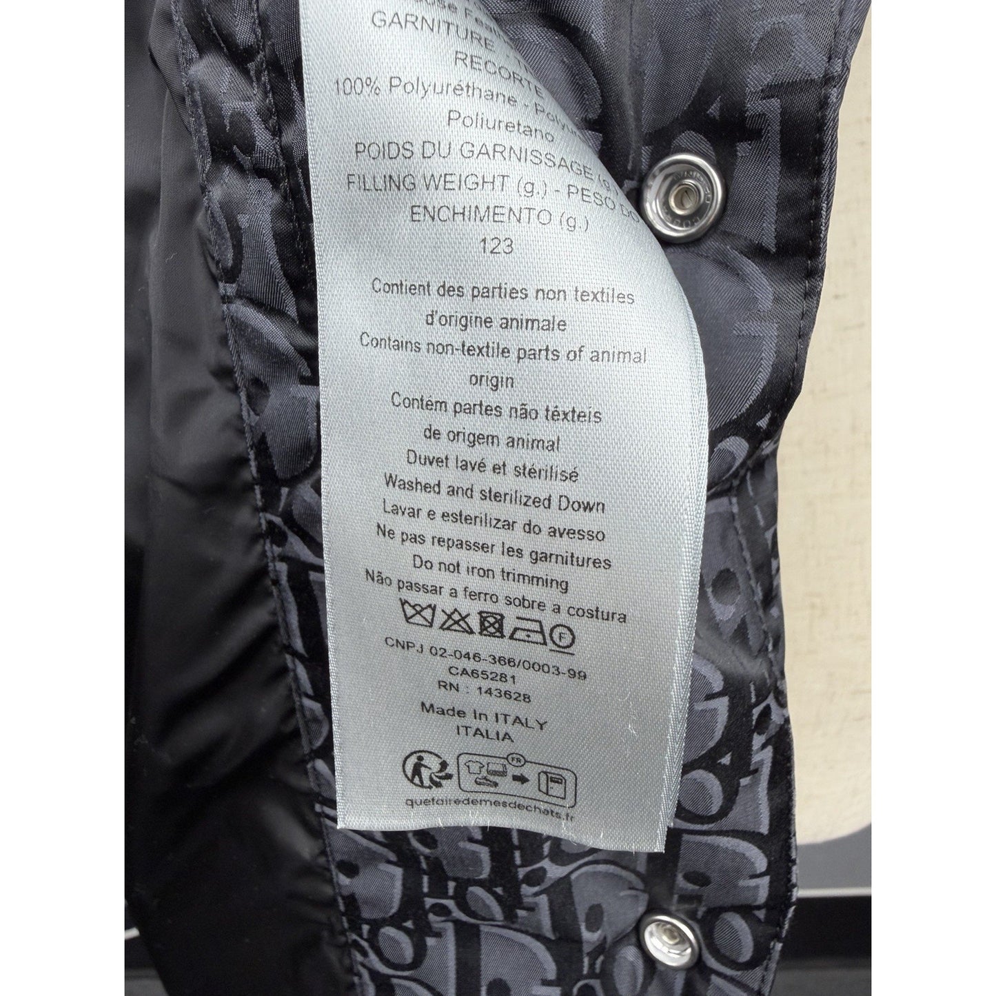 Christian Dior Men Oblique Down Vest Cotton-Blend Jacquard