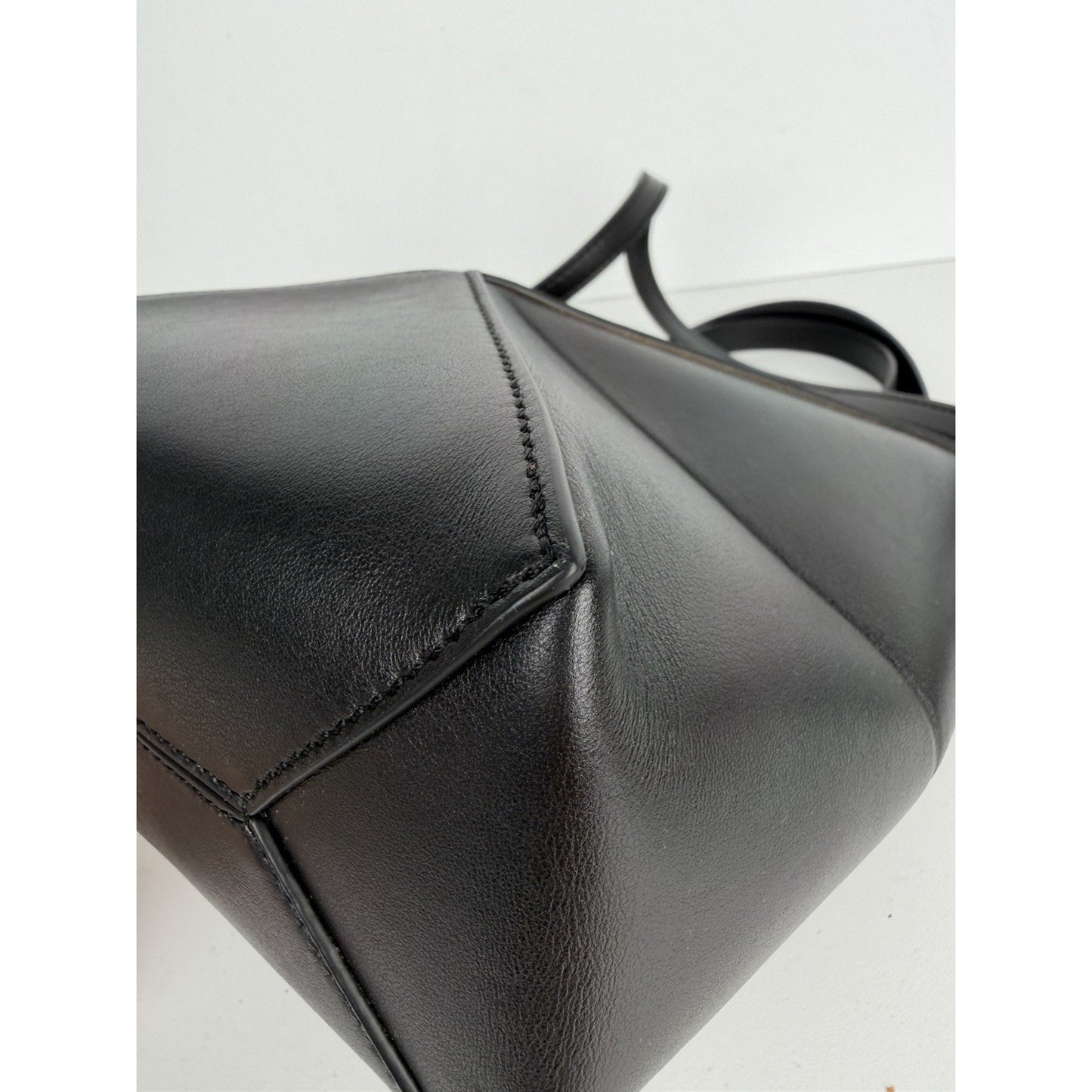 Loewe Shiny Calfskin Mini Puzzle Fold Tote Bag in Black Leather F2