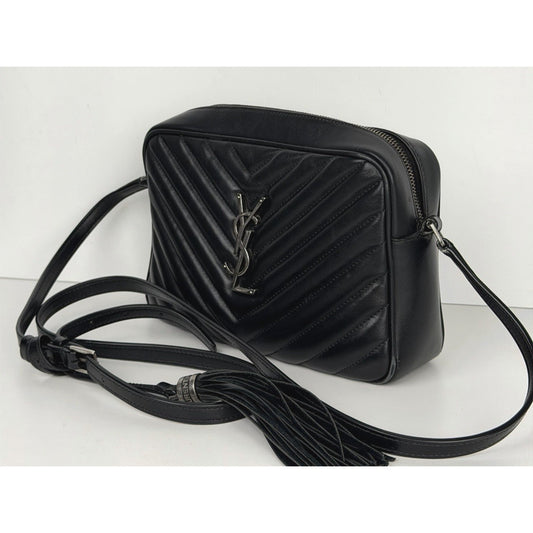 Saint Laurent Lou Camera Bag Medium in Black Quilted Calfskin Leather S01