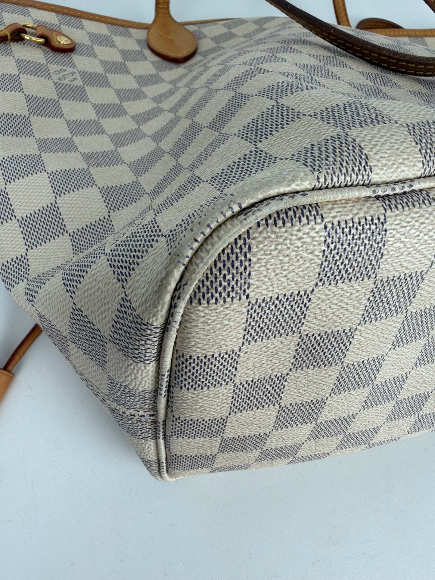 Louis Vuitton Neverfull Tote Bag MM in Damier Azur Coated Canvas 2017 YS