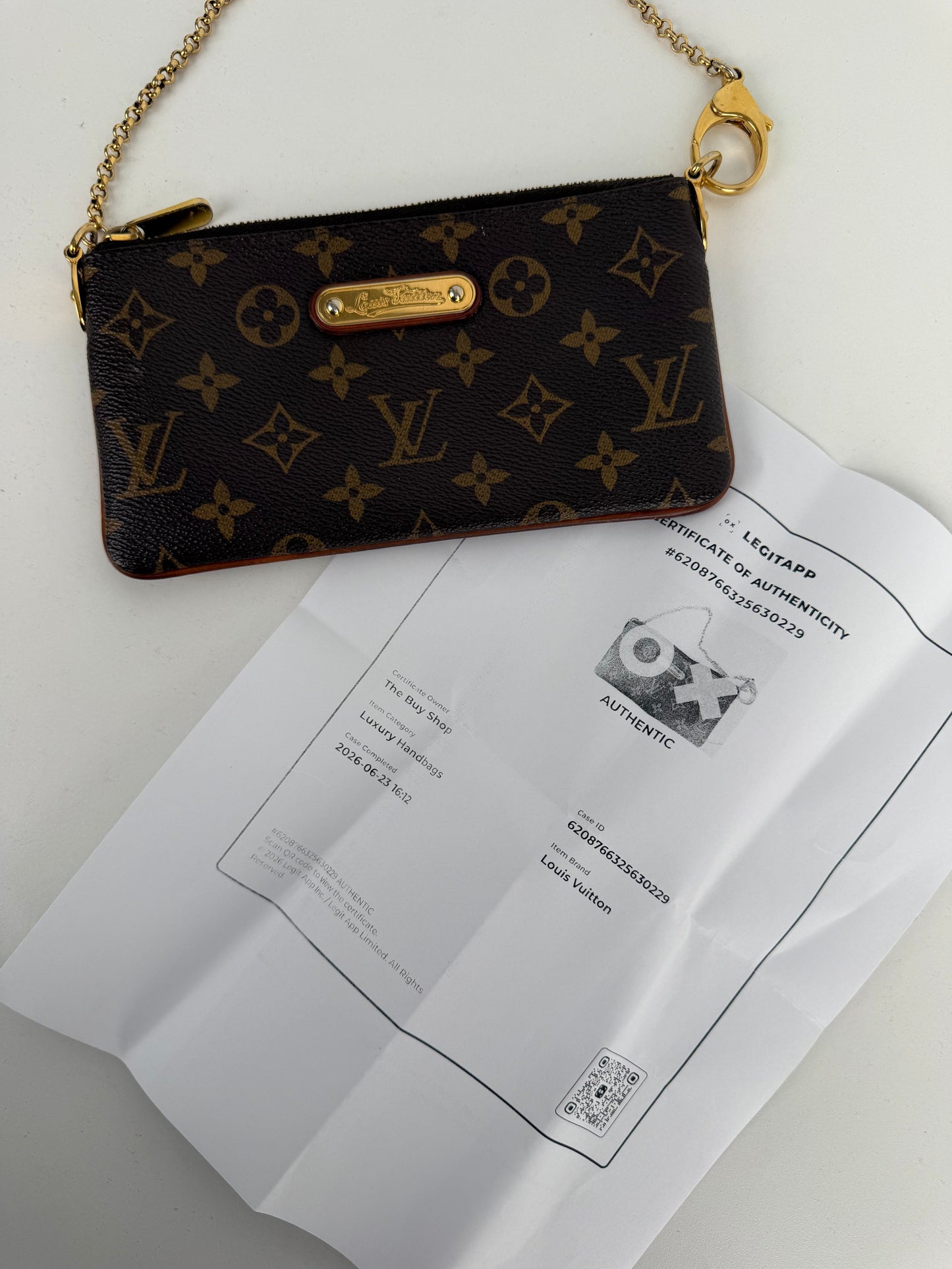 Louis Vuitton Monogram Pochette Milla Bag MM in Brown LV Monogram Canvas 2011 S-10