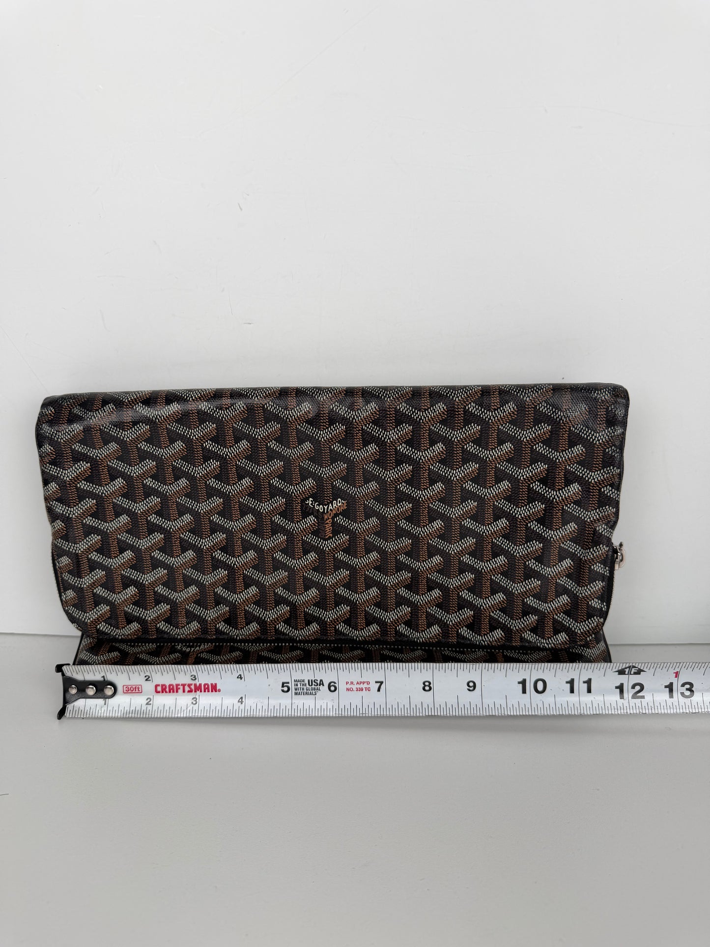Goyard Sainte-Marie MM Fold Over Clutch Bag in Black Goyardine Coated Canvas YK-2
