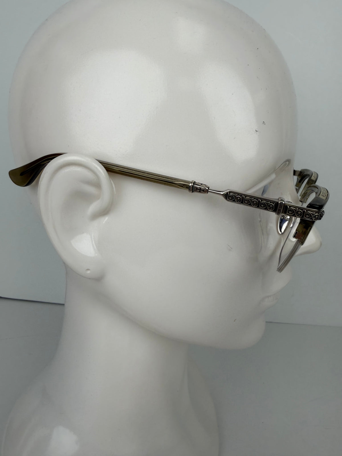 Chrome Hearts Vertical Smile II Optical Glasses with Clear Lenses YK1