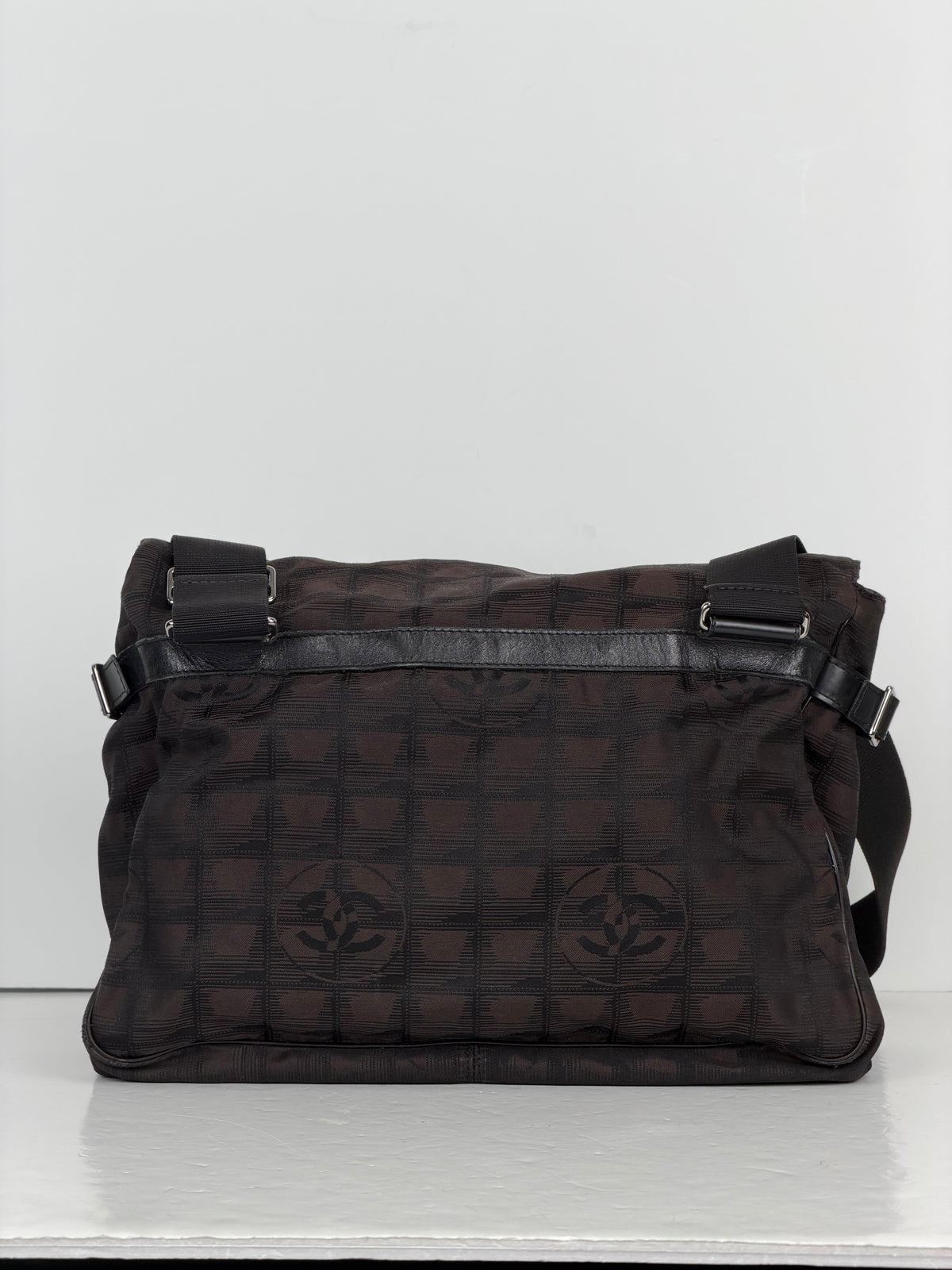 Chanel Travel Line Messenger Bag in Brown Nylon YS26