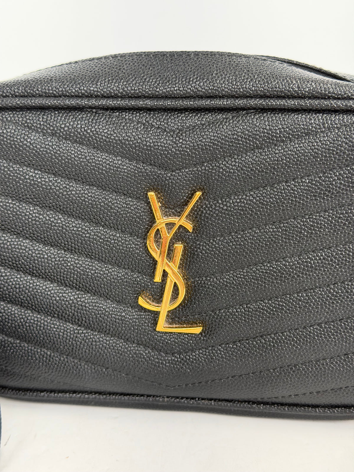 Saint Laurent Lou Camera Bag Mini in Black Grain De Poudre Leather YS-11