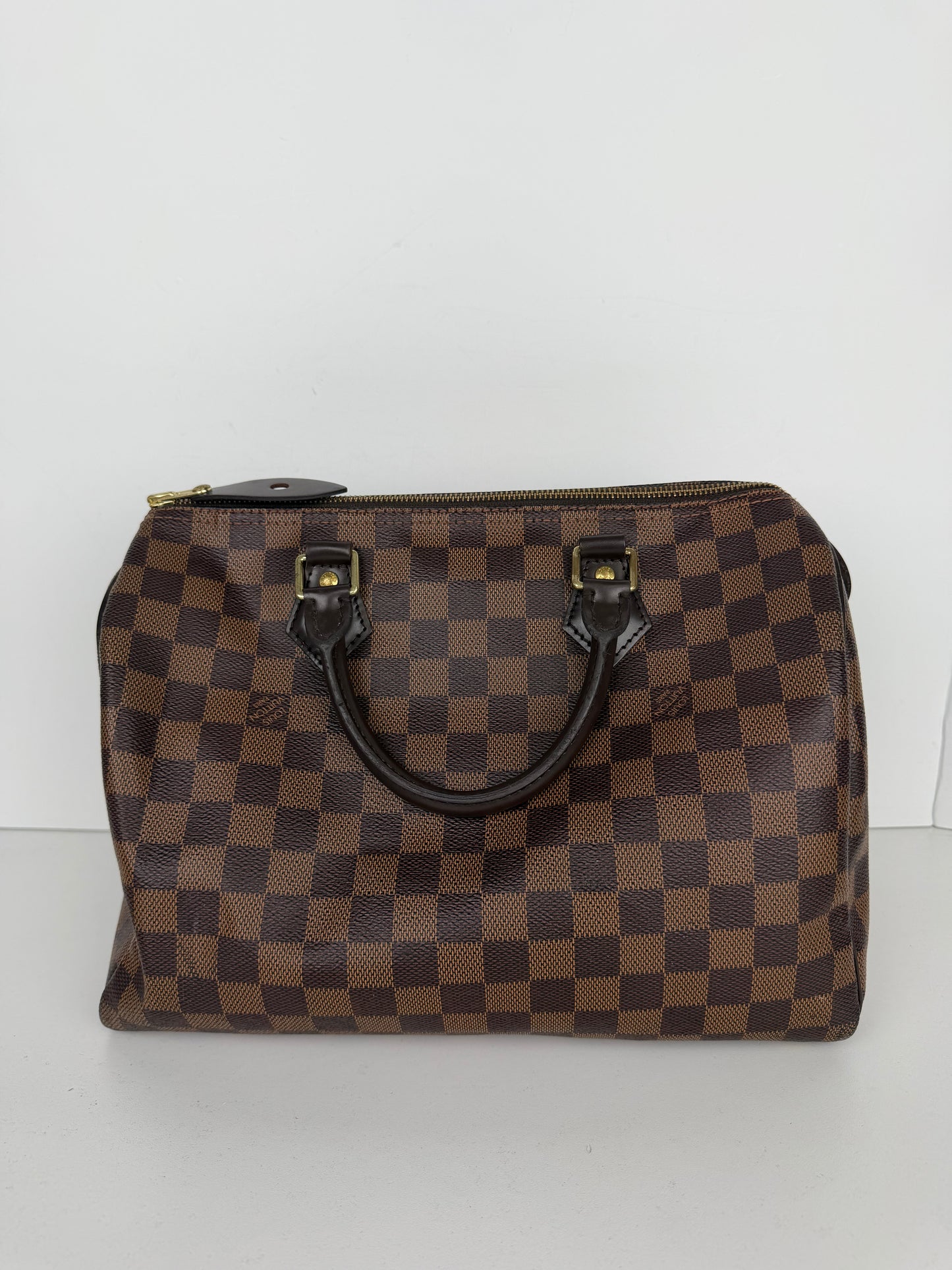 Louis Vuitton Speedy Handbag 30 in Damier Ebene Coated Canvas 2018 YS-14