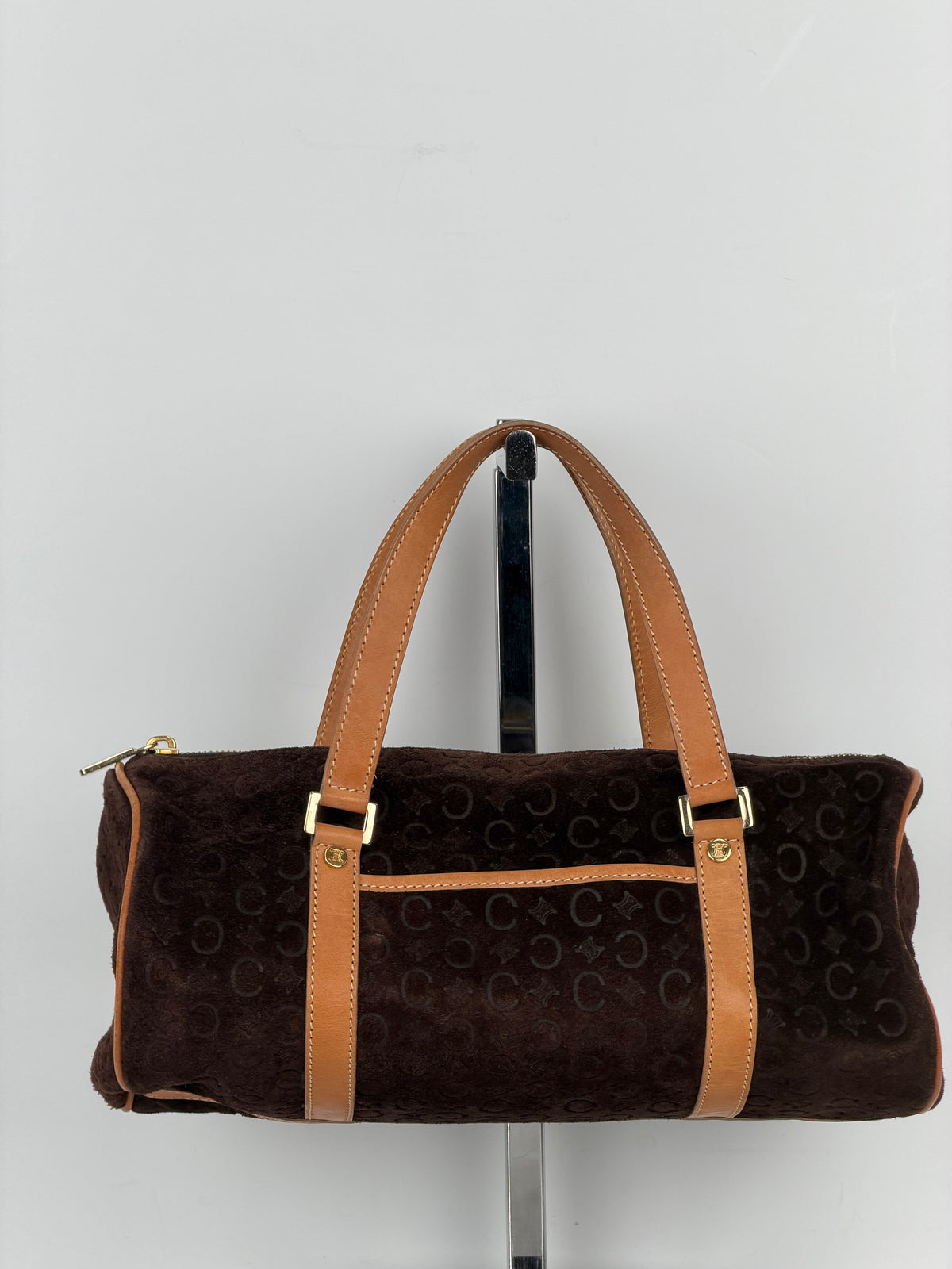 Celine C Macadam Barrel Bag in Brown Suede YS26