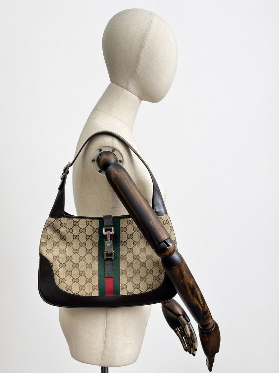 Gucci Jackie Shoulder Bag Vintage in Brown GG Canvas YU-3
