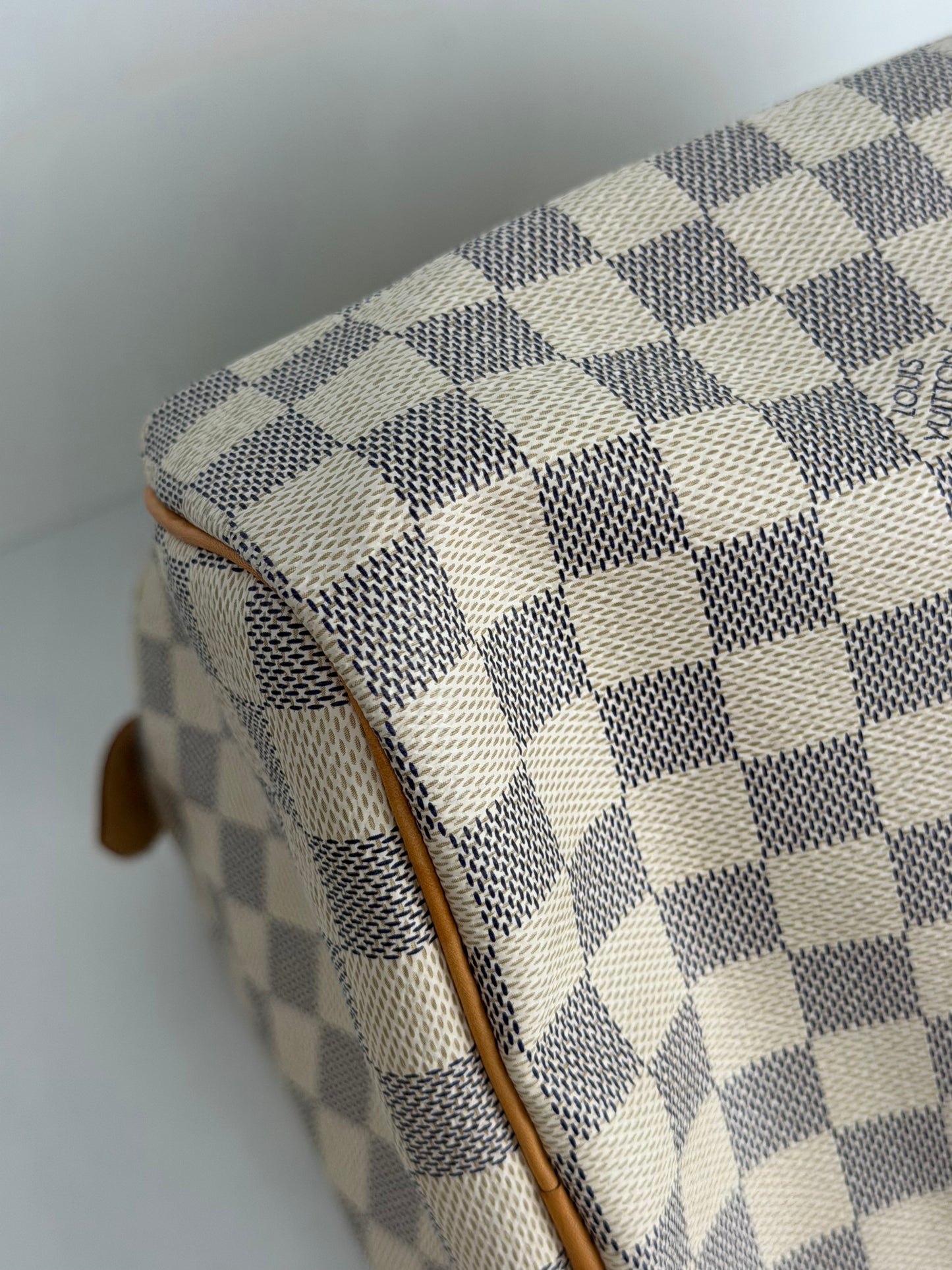 Louis Vuitton Speedy Handbag 35 in Damier Azur Coated Canvas 2016 YS