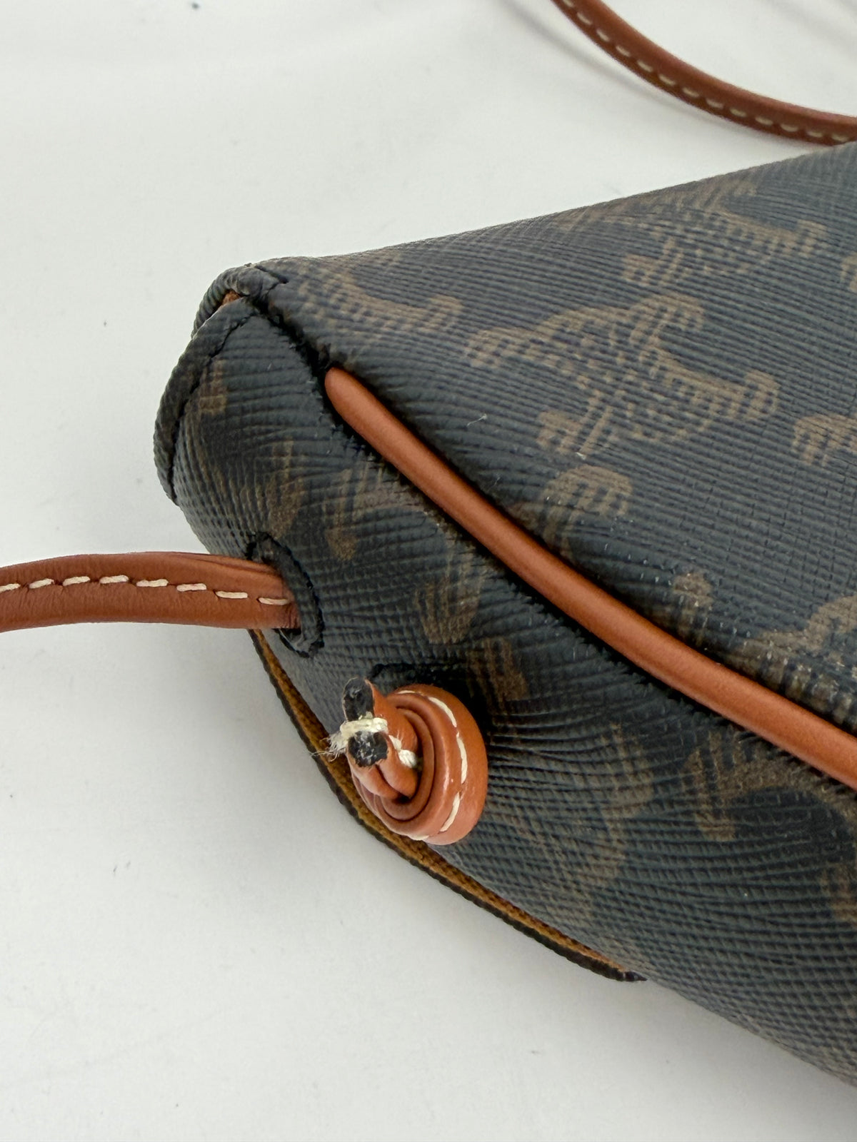 Celine Triangle Crossbody Bag in Brown Triomphe Coated Canvas YE-6