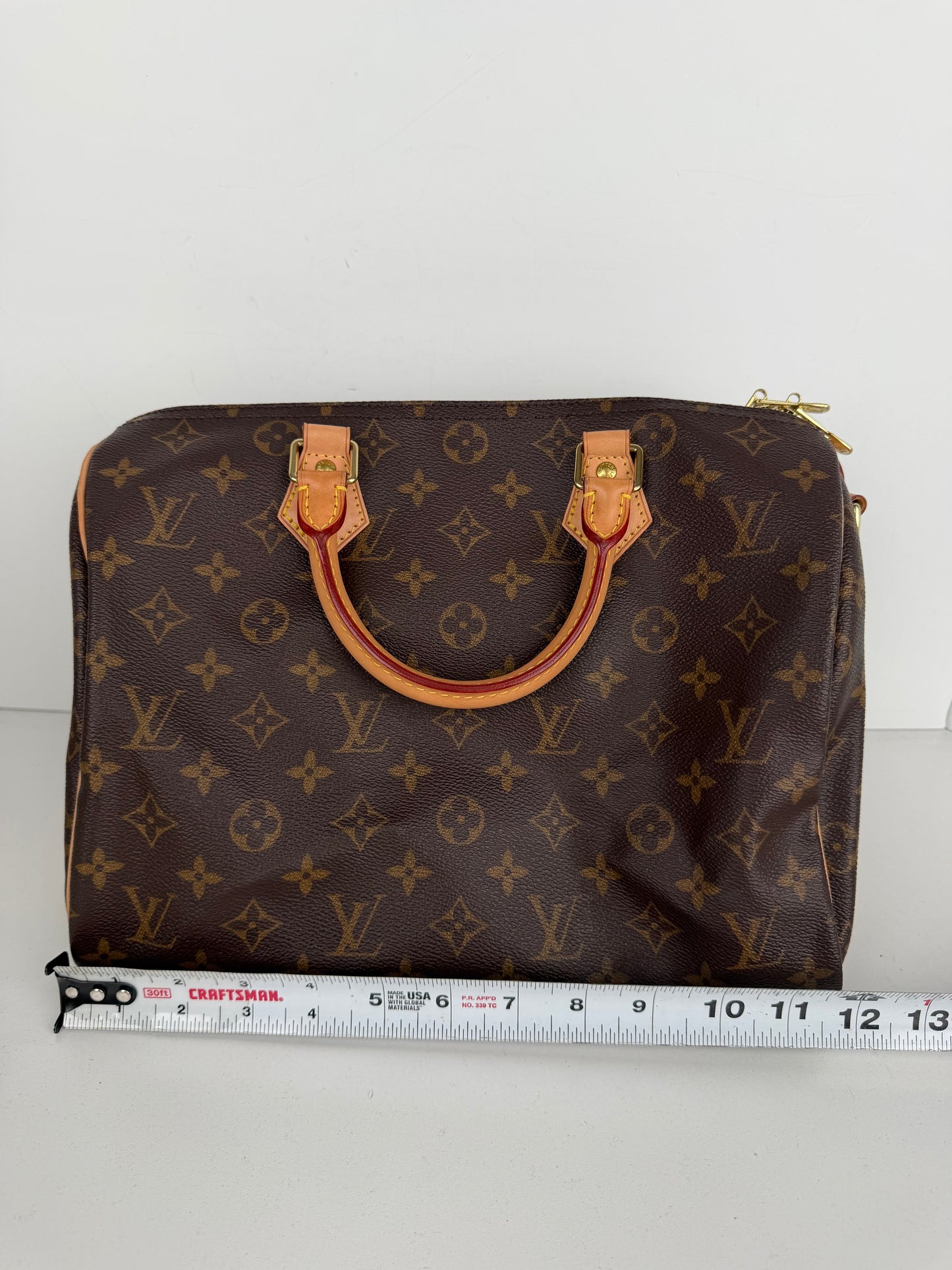 Louis Vuitton Monogram Speedy 30 Bag in Brown LV Monogram Coated Canvas 2019 C-9