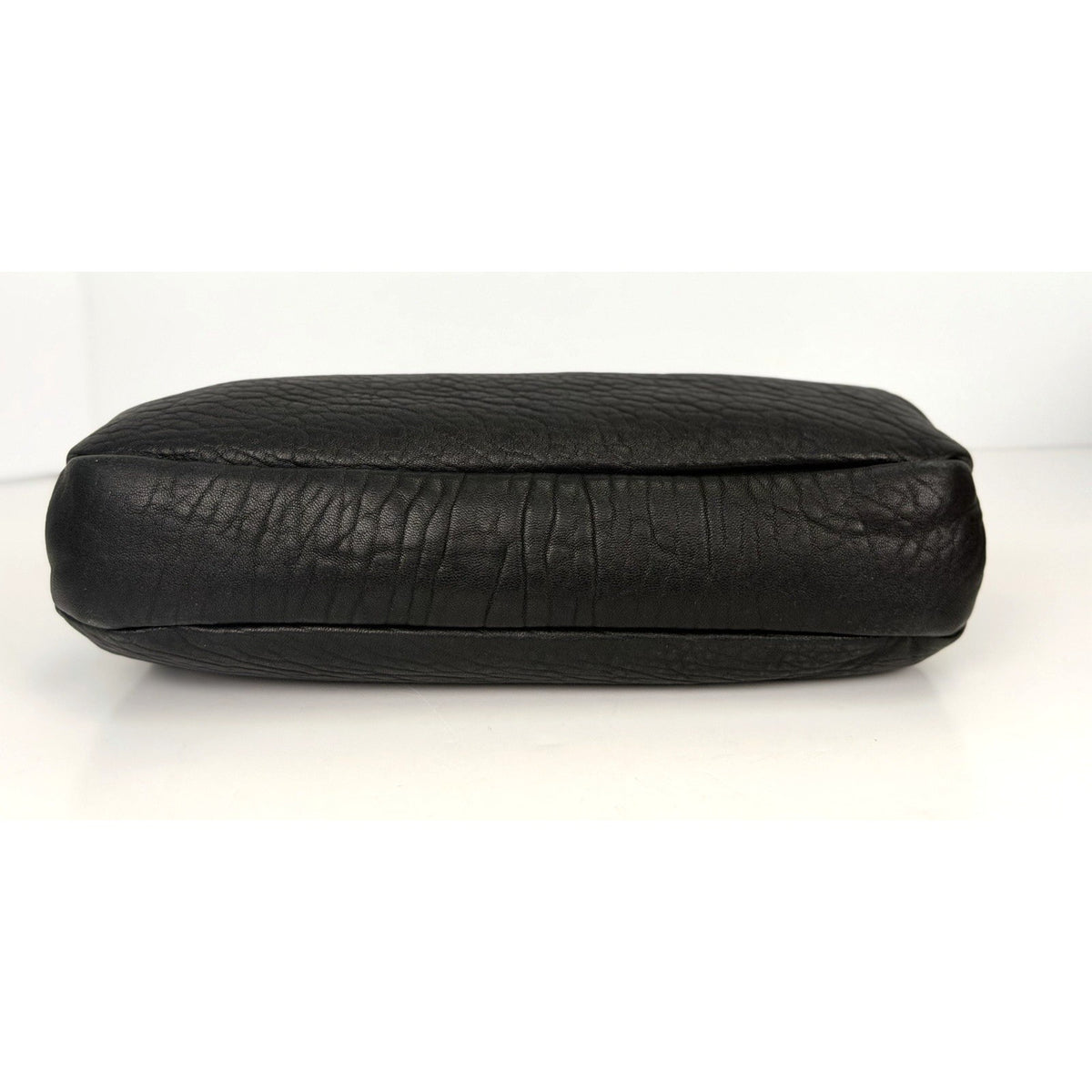 Saint Laurent Large Clutch in Nero Crafted Grained Leather Gold-Tone Hardware F3