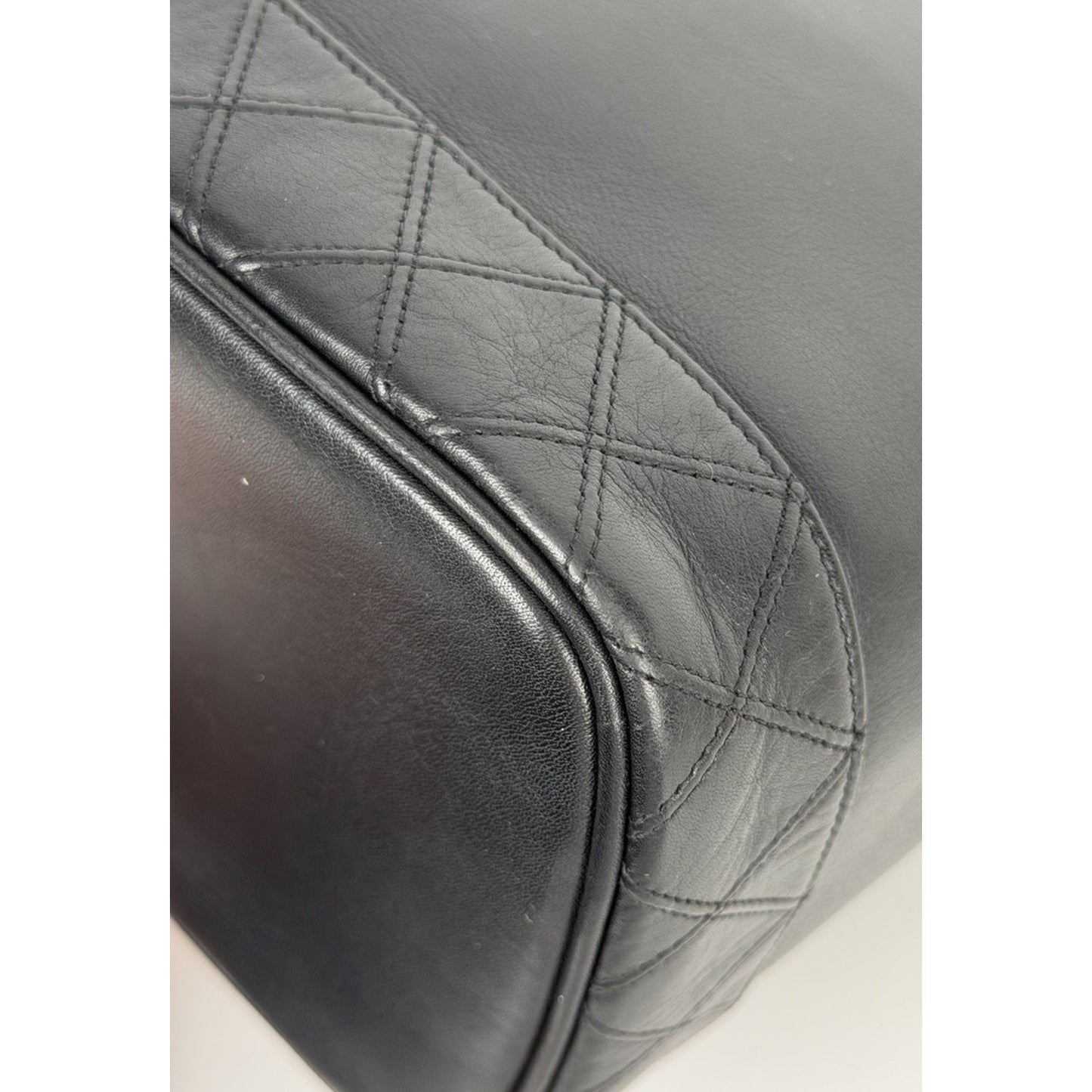 Chanel Vanity Cosmetic Case Bag in Black Leather Vintage Timeless S