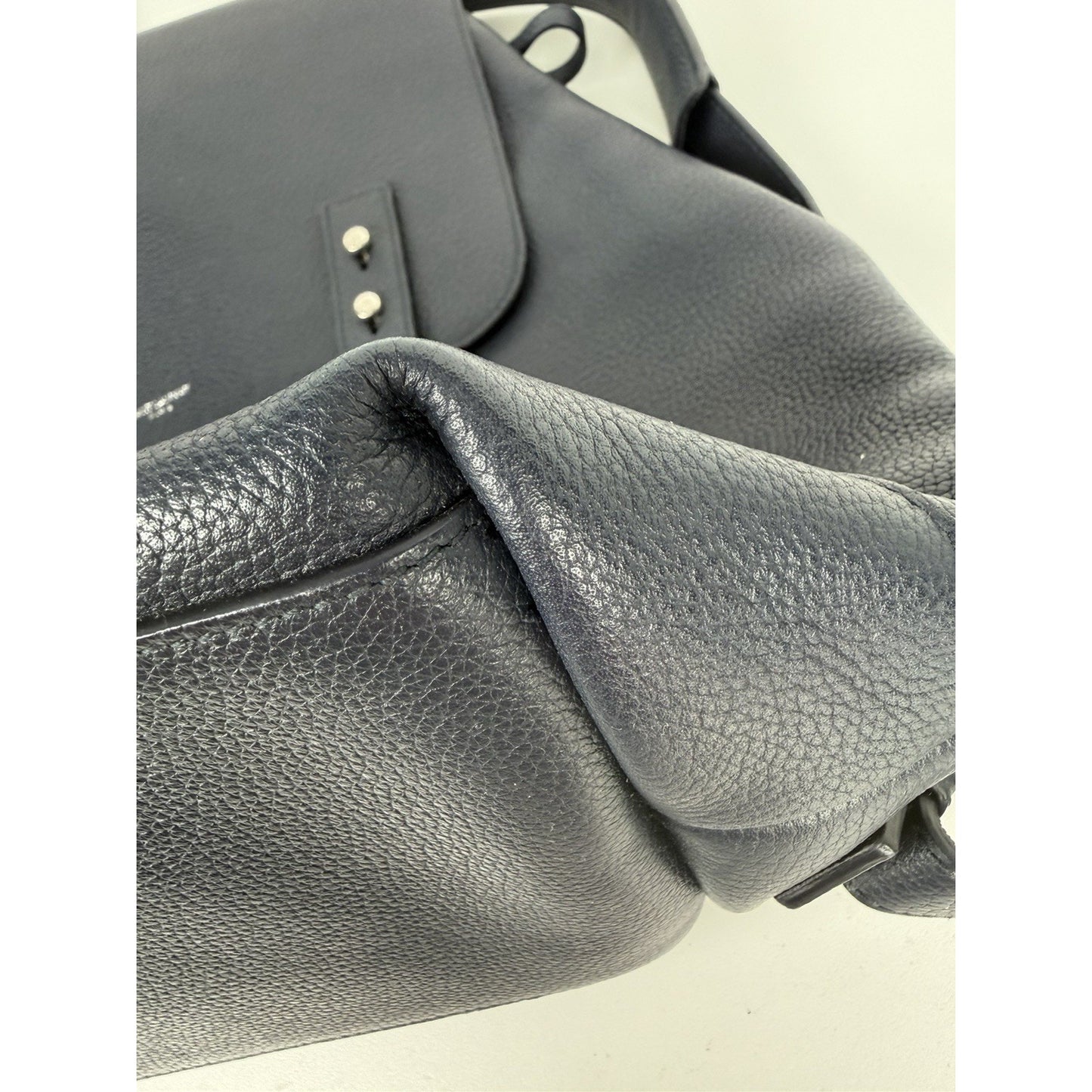 Saint Laurent Backpack Sac de Jour Grained Navy Calfskin Leather
