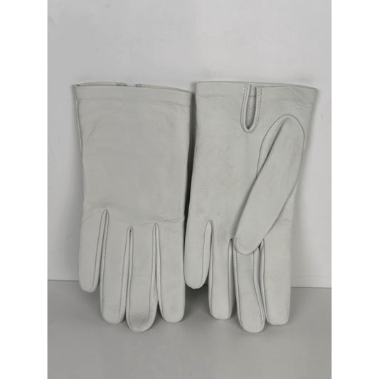 The Row Lorella Nappa Leather Gloves in White (L Size) S07