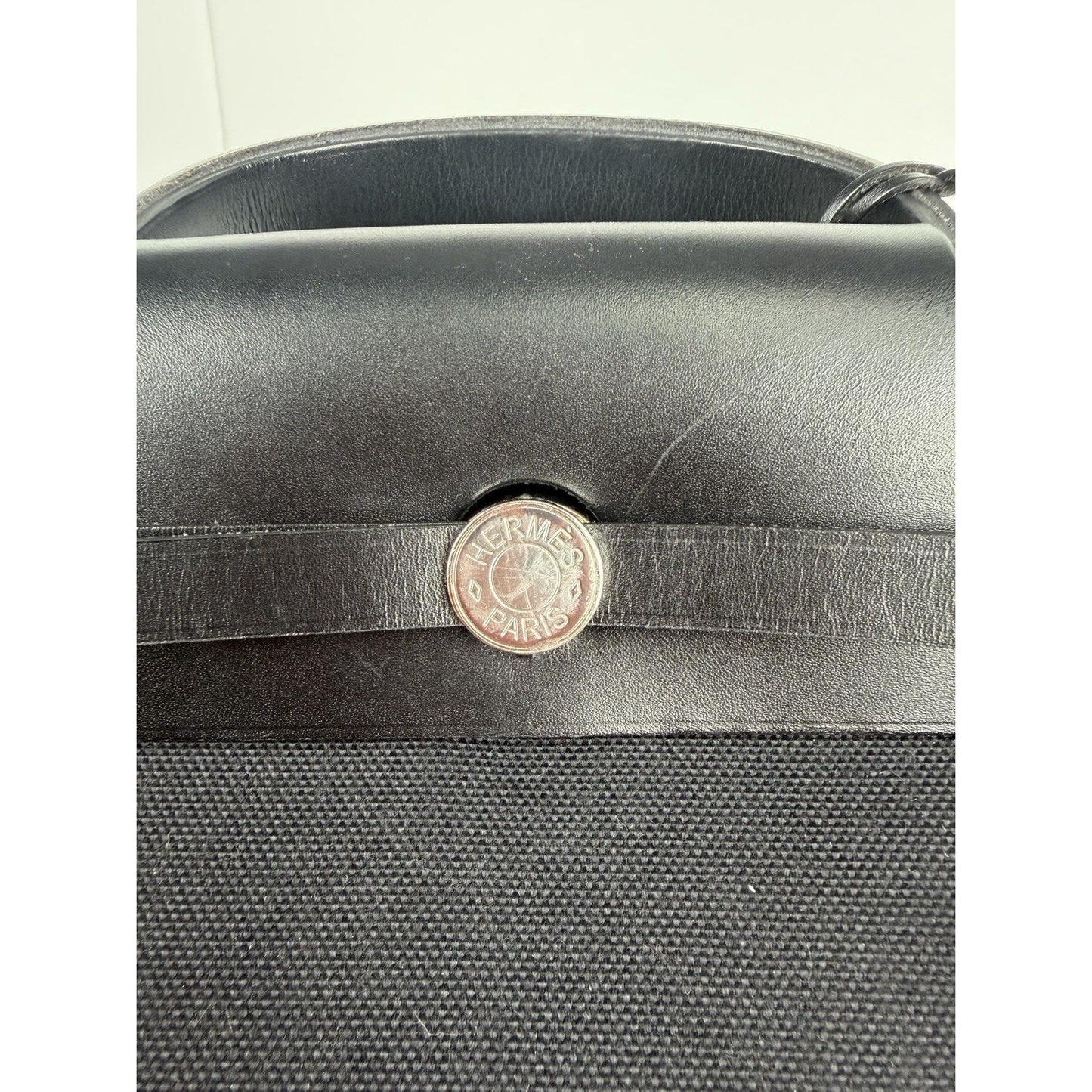 Hermes Herbag Messenger 39 Bag in Black Canvas Silver Hardware 2023 E-4
