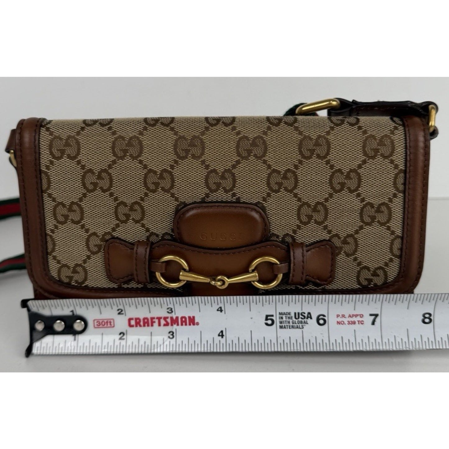 Gucci Lady Web GG Canvas Convertible Wallet Bag in GG Canvas with Leather S15