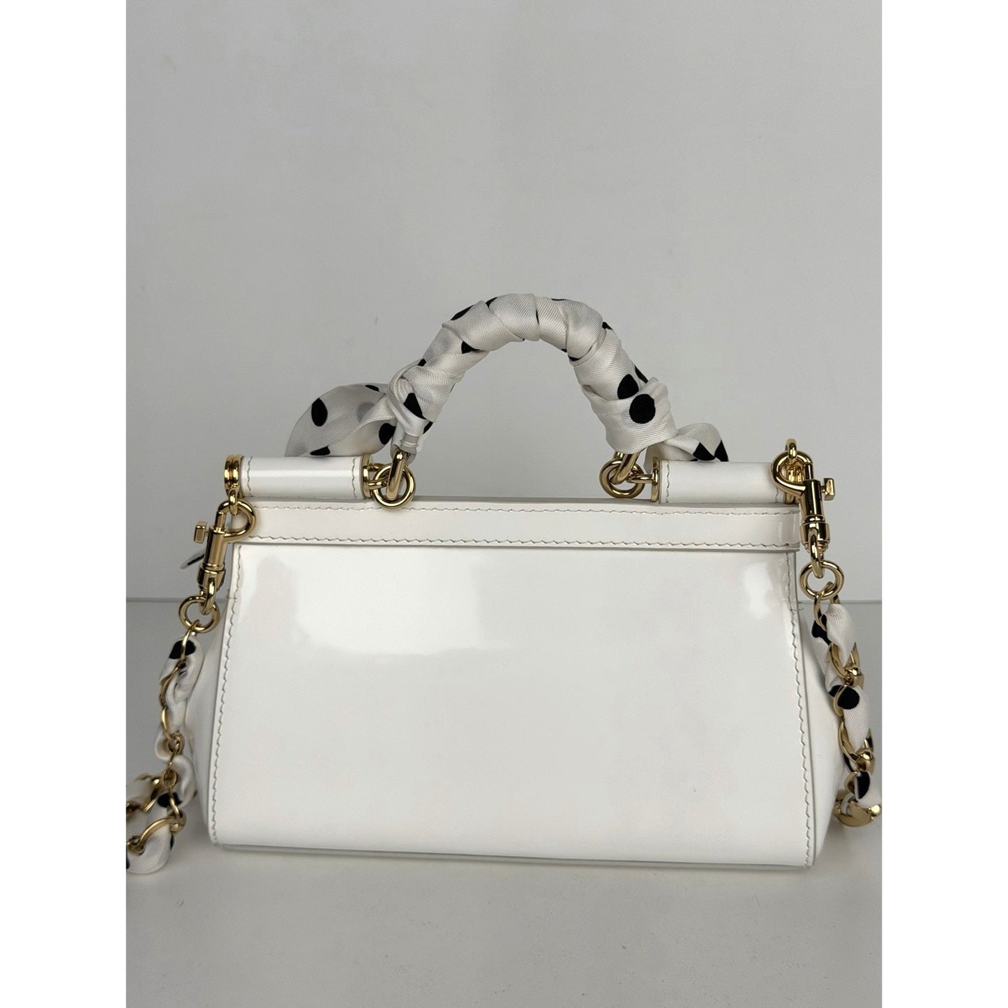 Dolce & Gabbana Sicily East-West Small Top Handle Bag in White Leather B1