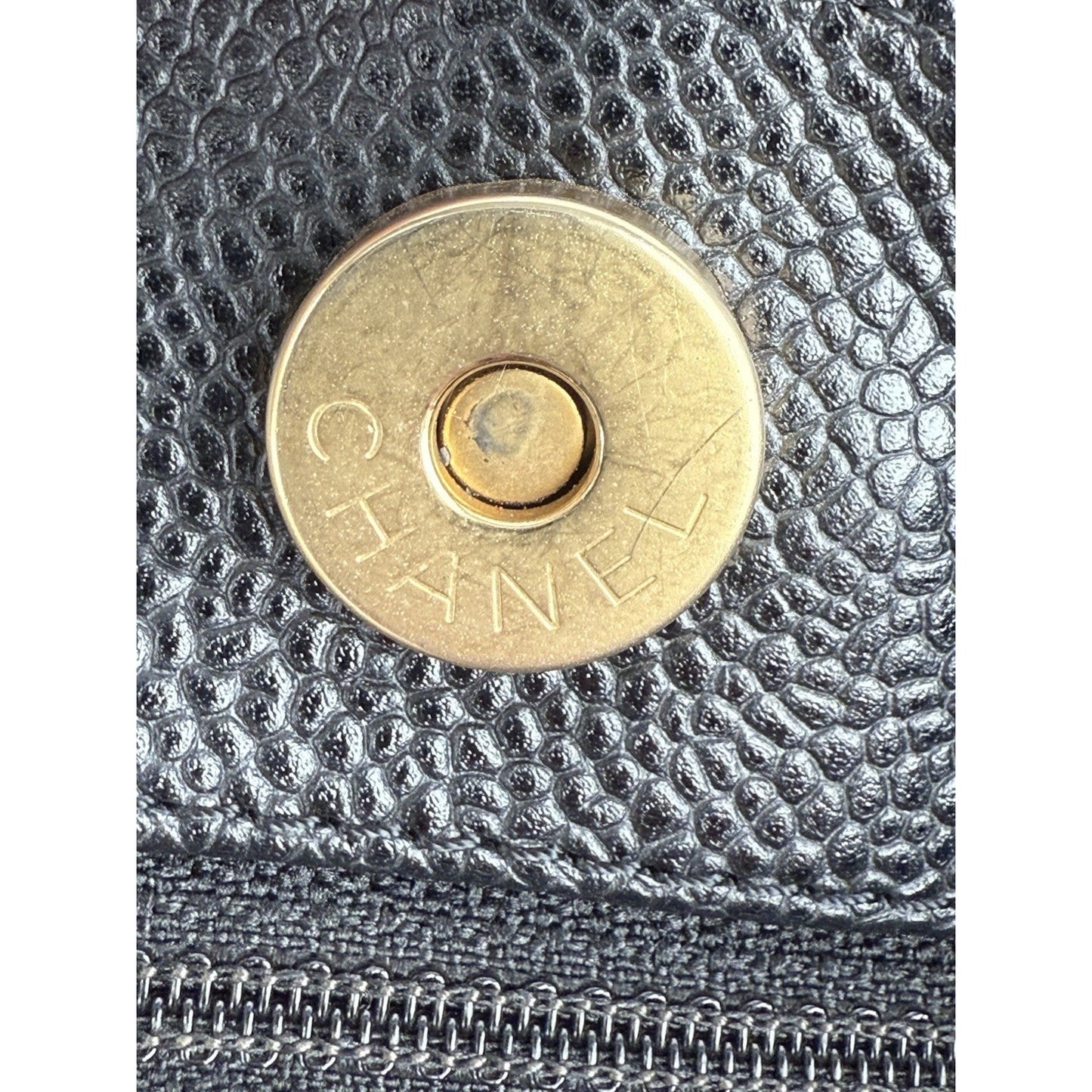 CHANEL Vintage CC Open Tote Black Caviar Leather Bag