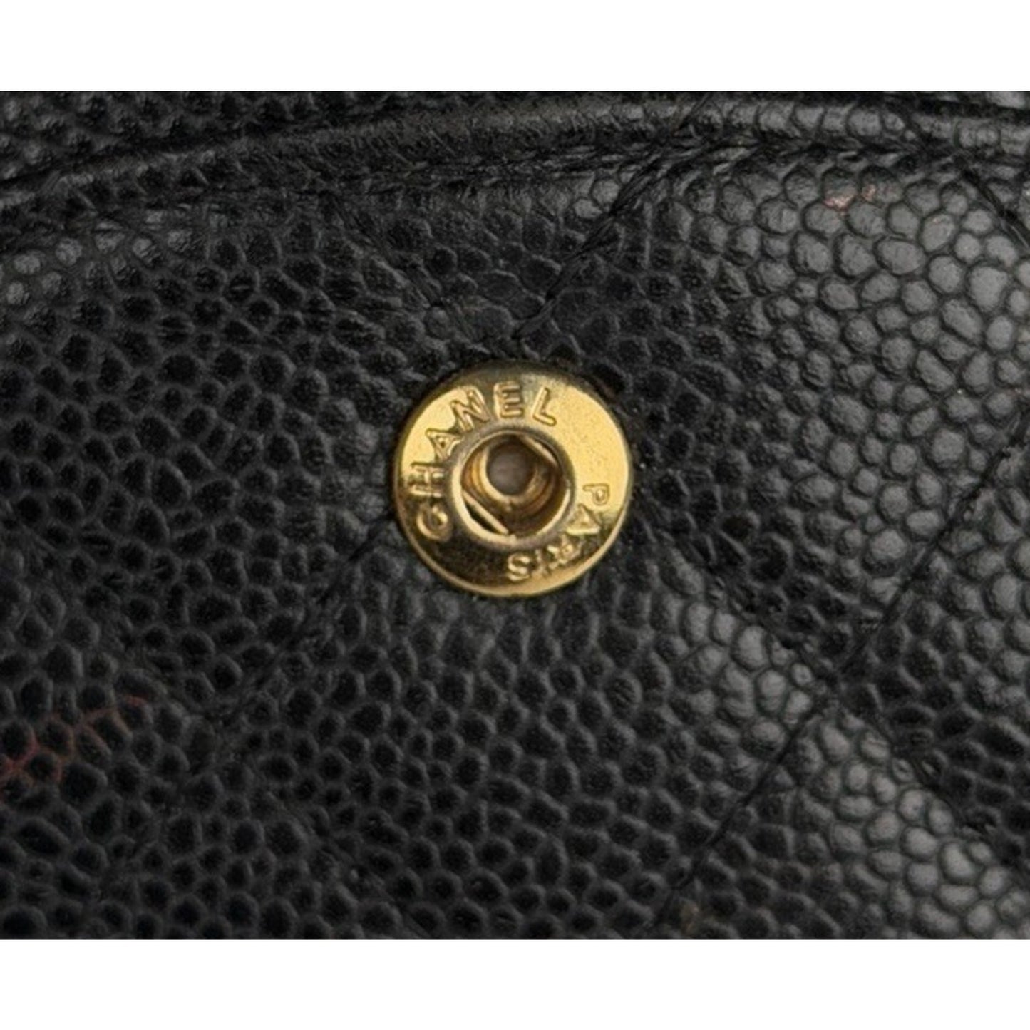 Chanel Classic Double Flap Medium Bag in Black Quilted Caviar Leather E-5