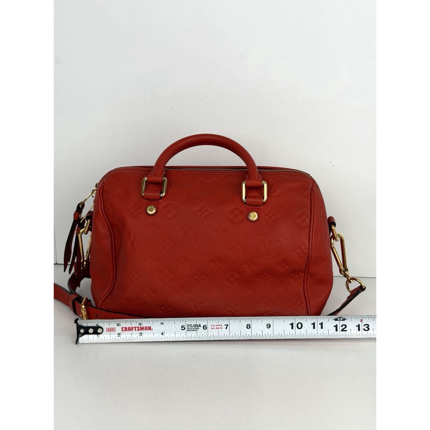 Louis Vuitton Speedy Bandouliere 25 Bag Red Monogram Empreinte Leather 2012 D4