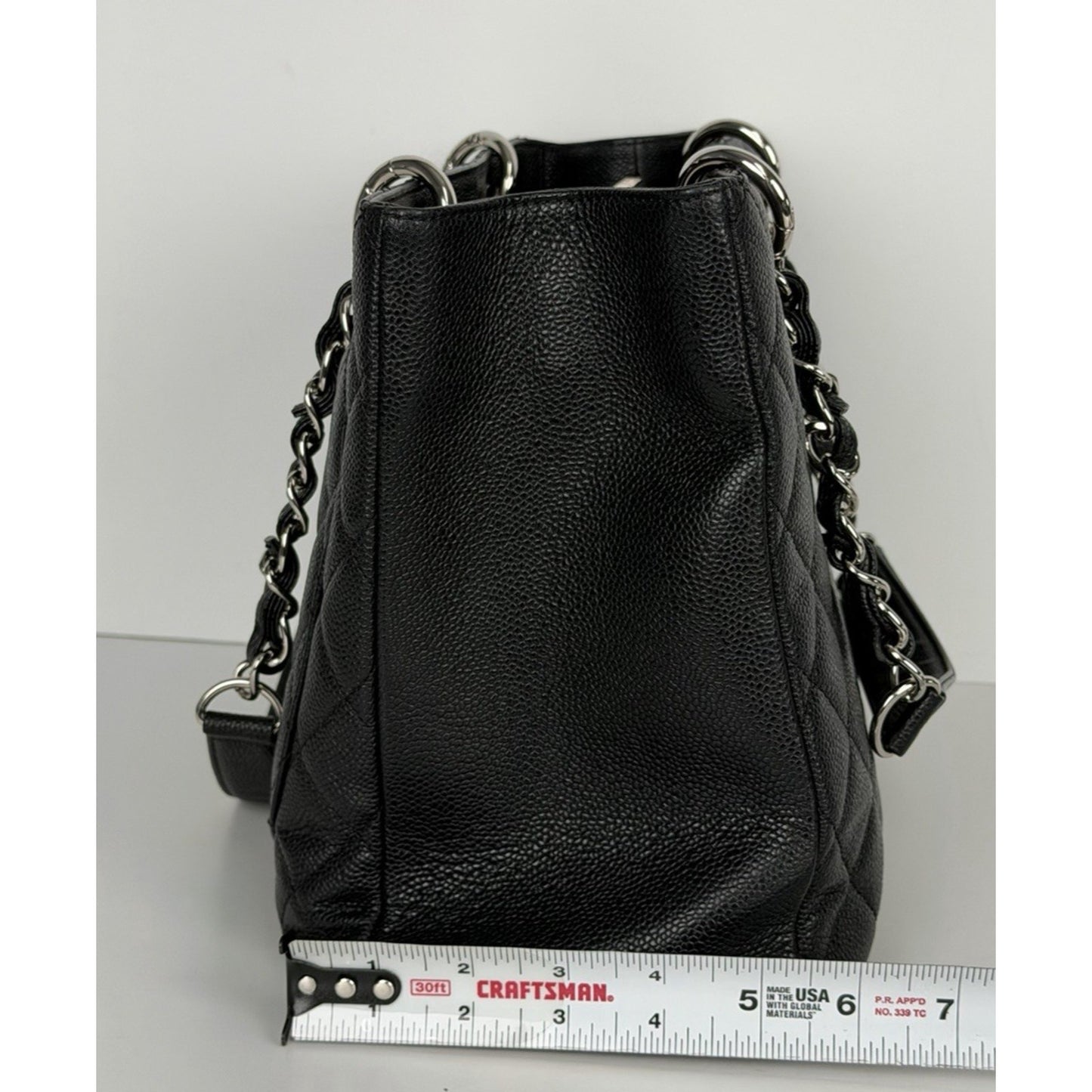Chanel Grand Shopping Tote (GST) Bag in Black Caviar Leather C6