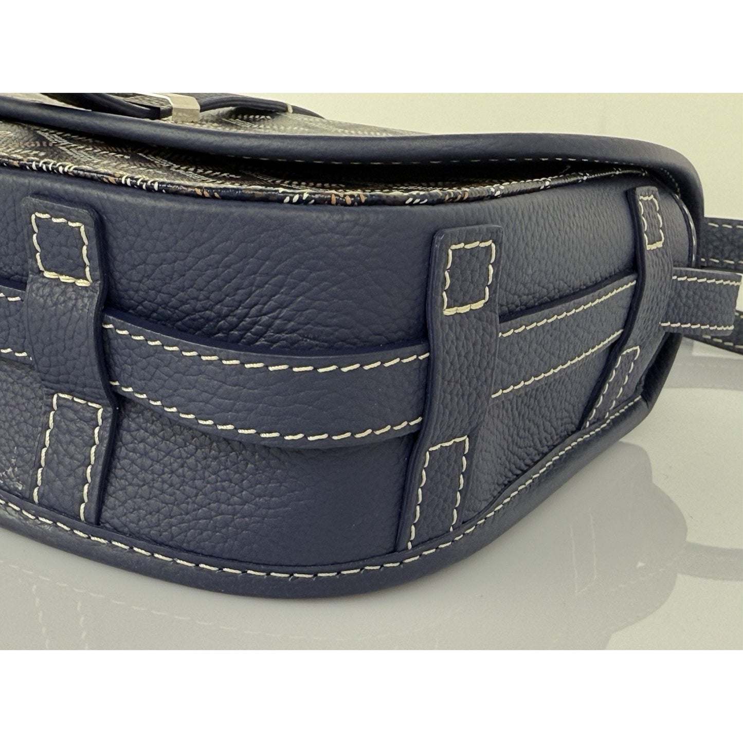 Goyard Belvedere Bag Blue Canvas Leather Crossbody