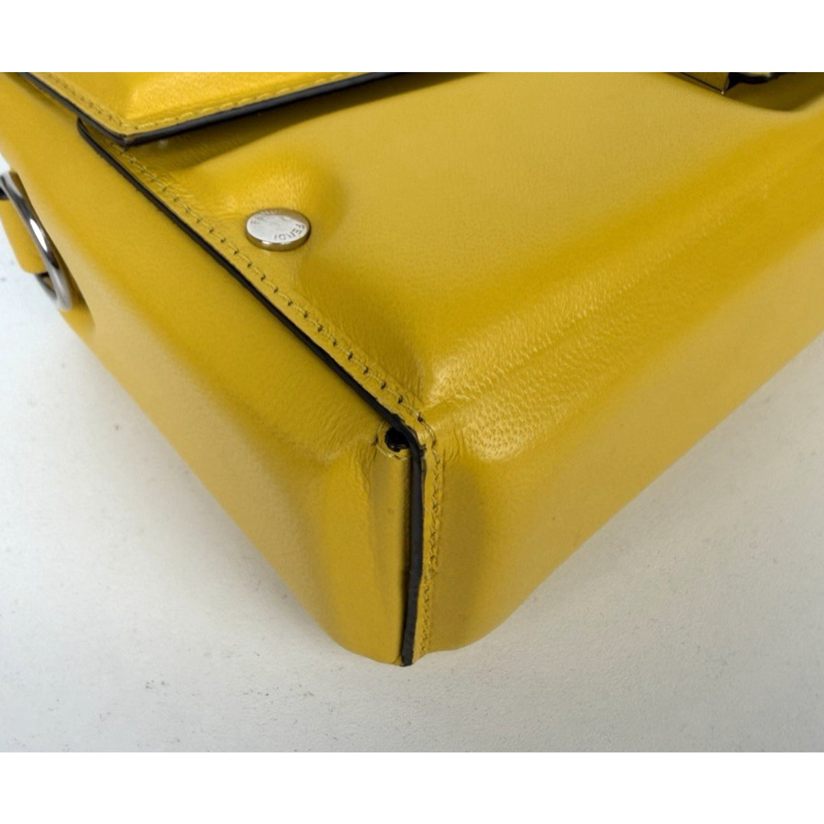 Fendi Baguette Soft Trunk Crossbody Bag in Yellow By Kim Jones S-10