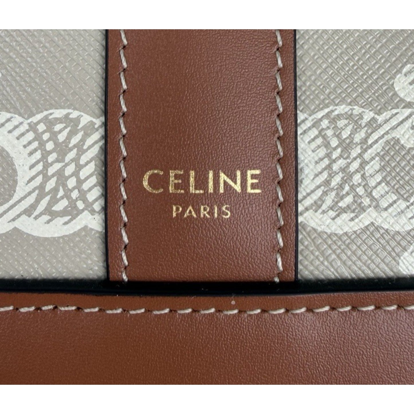 Celine Bucket Bag Small in Tan Triomphe Canvas with Calfskin Leather Trim S14