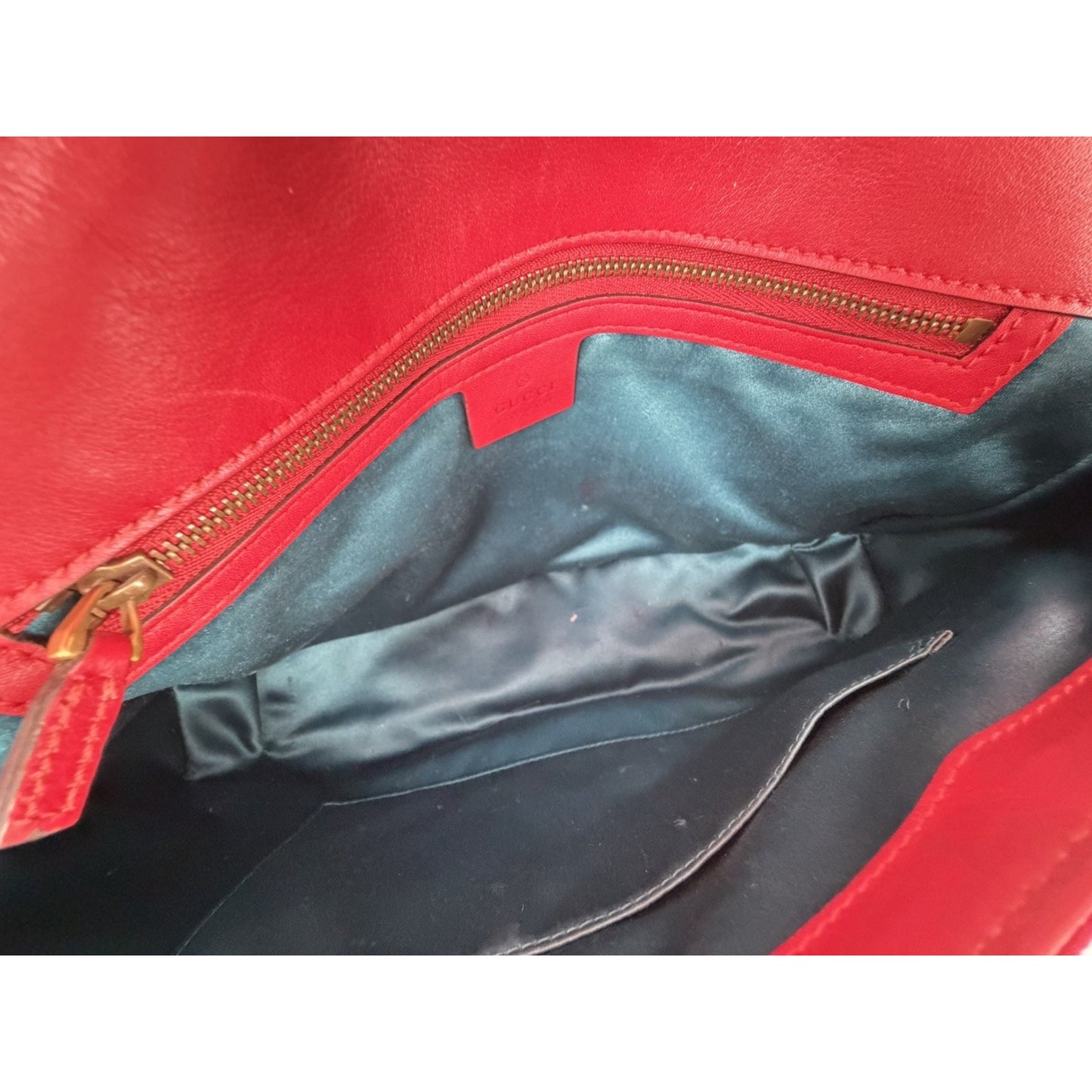 Gucci GG Marmont Medium Shoulder Bag in Red Velvet Gold HW S-08