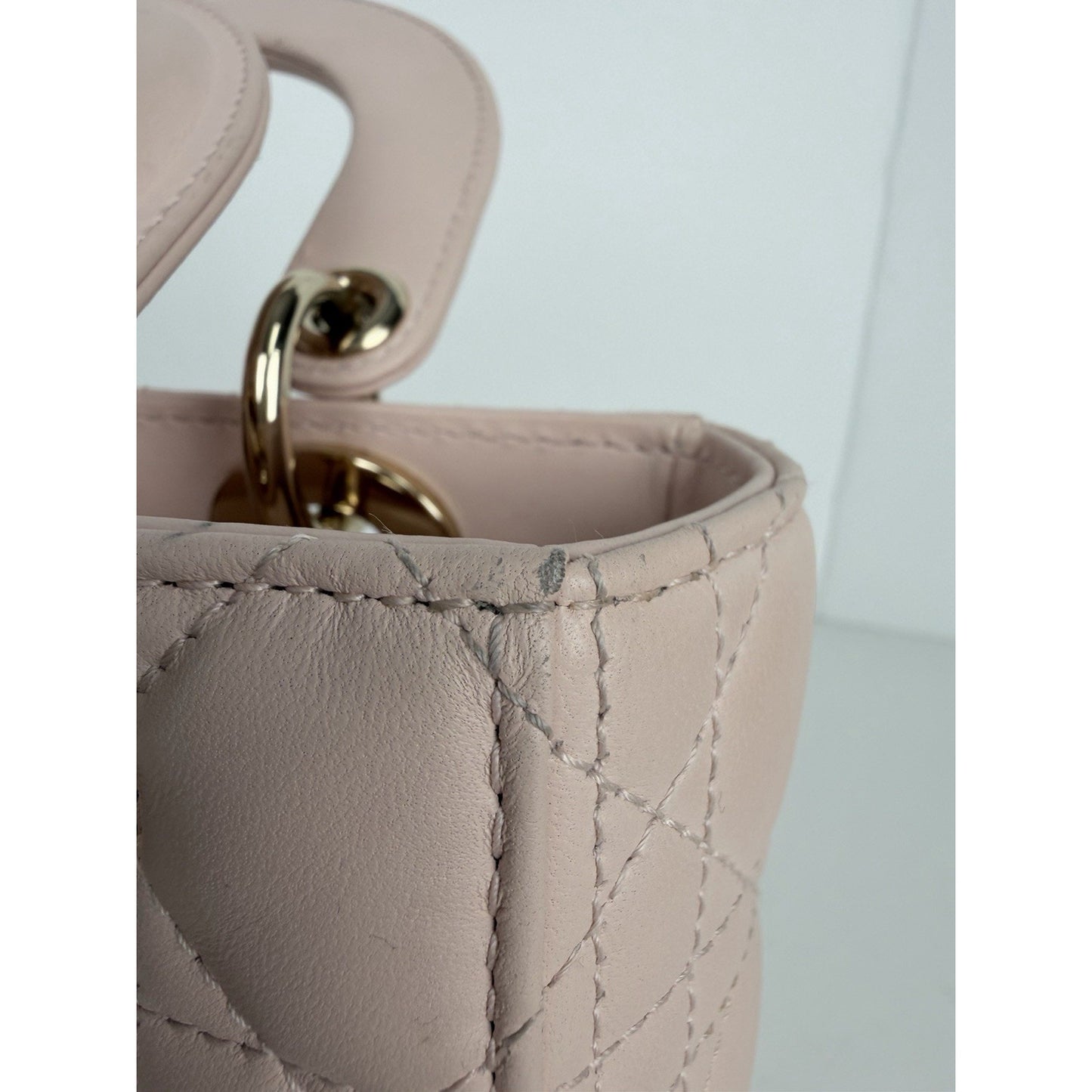Christian Dior Small Lady Dior My ABCDior Bag in Pink Lambskin Leather 2024 D2