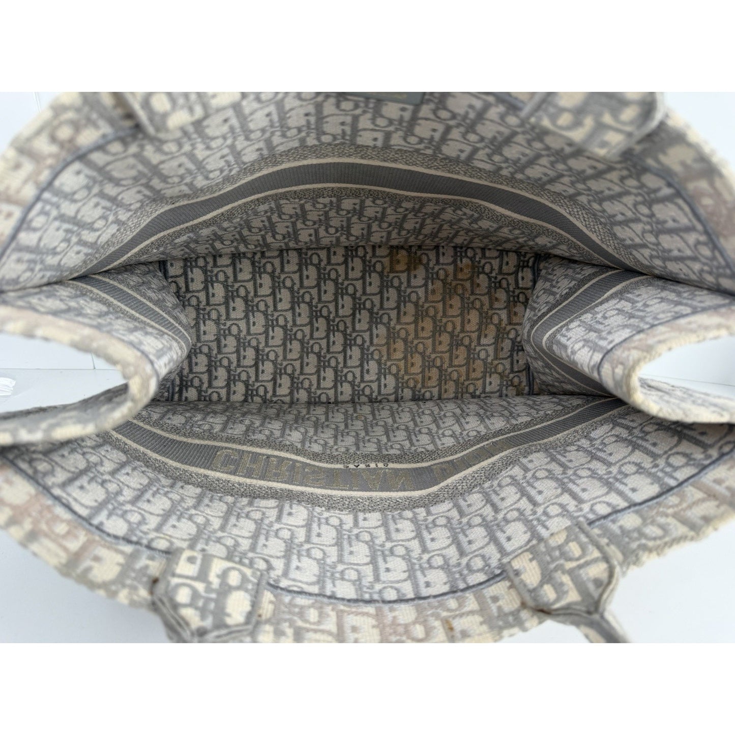 Christian Dior Book Tote Large in Grey Embroidered Oblique Canvas 2020 S