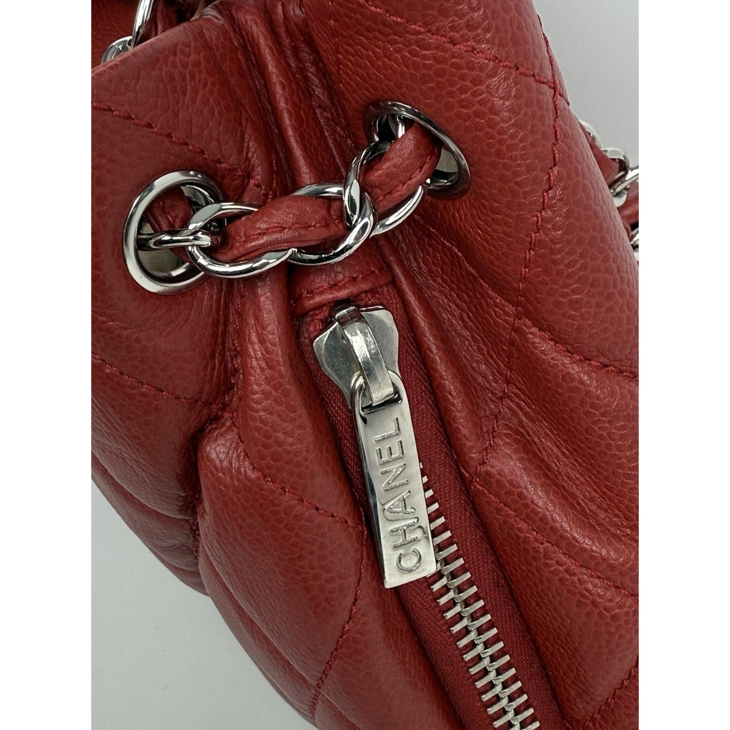 Chanel Timeless Petite Tote in Red Caviar Leather with Gold Hardware