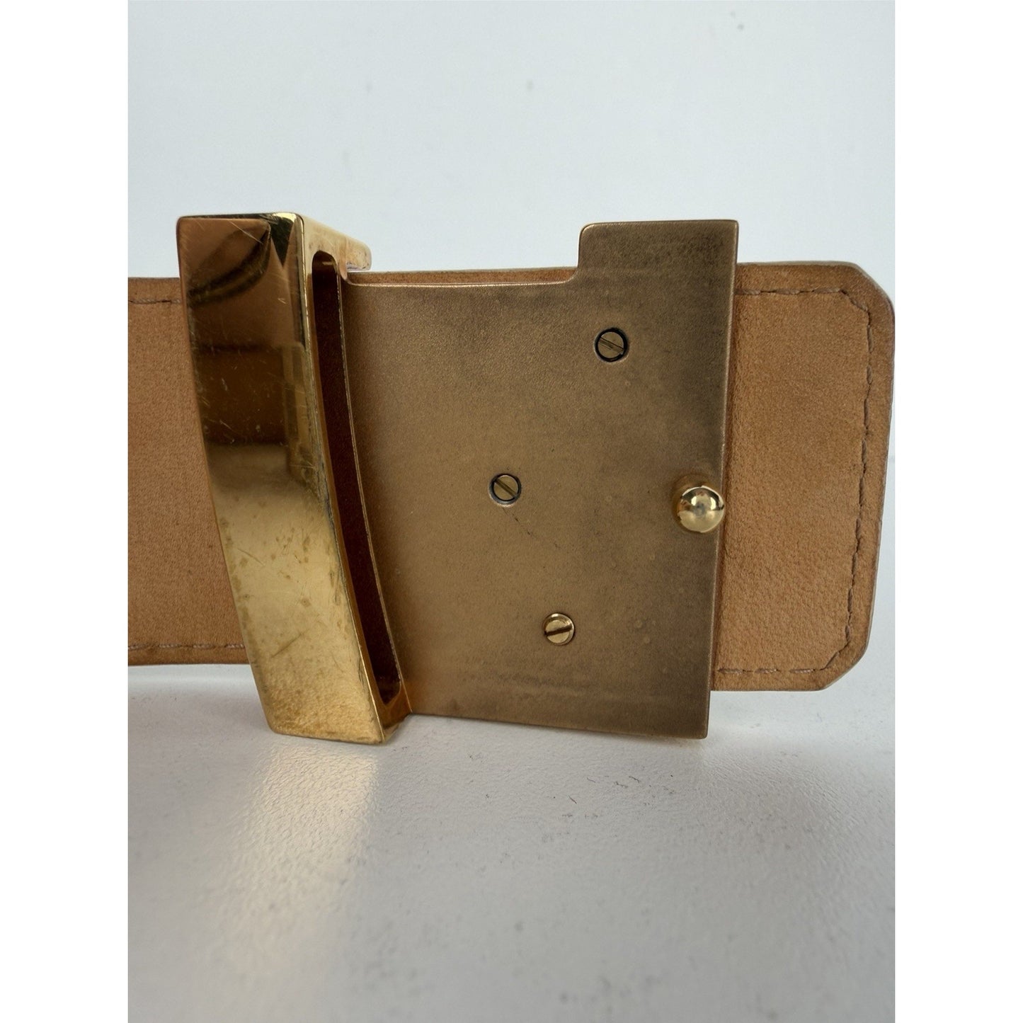 Louis Vuitton Initiales Belt 90-36 Damier Azur Canvas & Gold-Tone Hardware K1