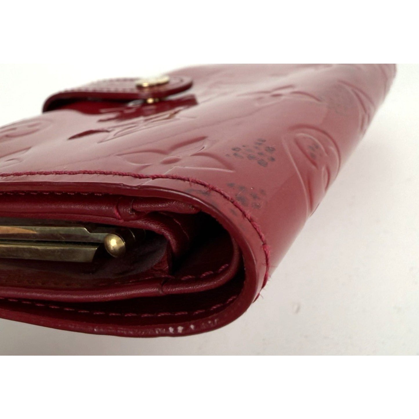 Louis Vuitton LV Monogram Vernis Patent Leather French Purse Wallet in Red 2007