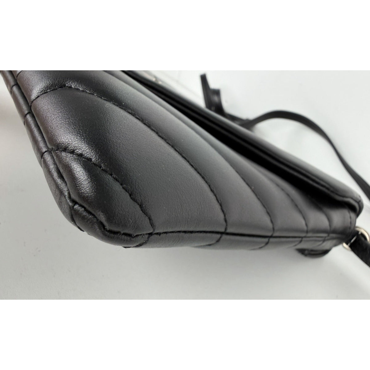 Saint Laurent Loulou Crossbody Bag Small in Black Chevron Quilted Leather S-10