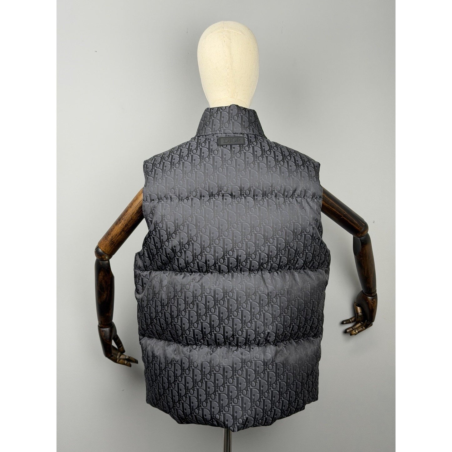 Christian Dior Men Oblique Down Vest Cotton-Blend Jacquard