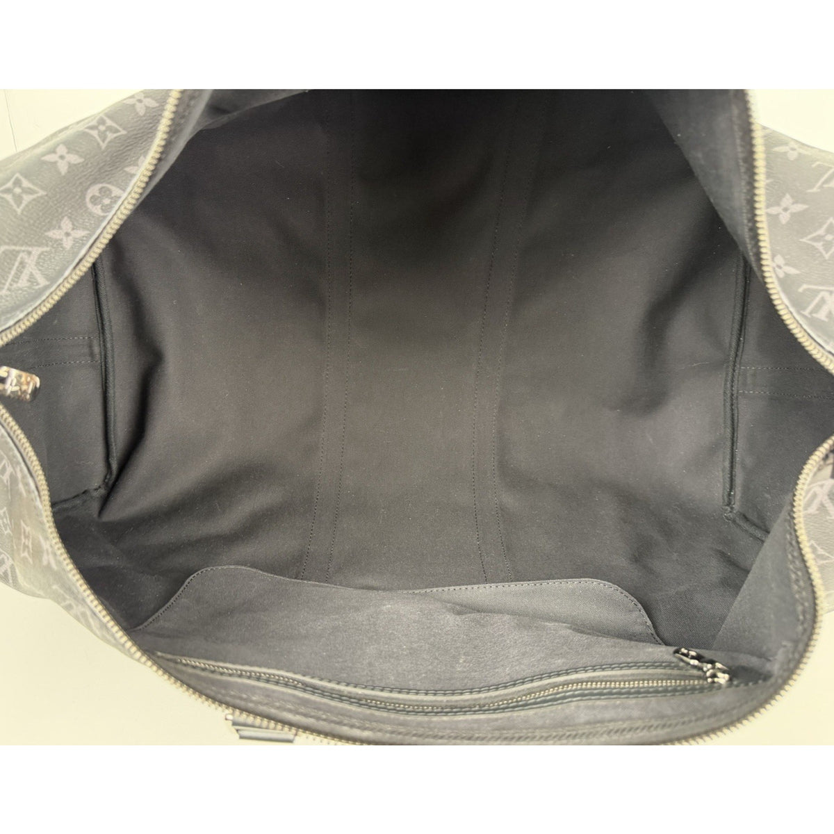 Louis Vuitton Keepall Bandouliere 55 Duffle Bag in Black Coated Canvas NFC E2