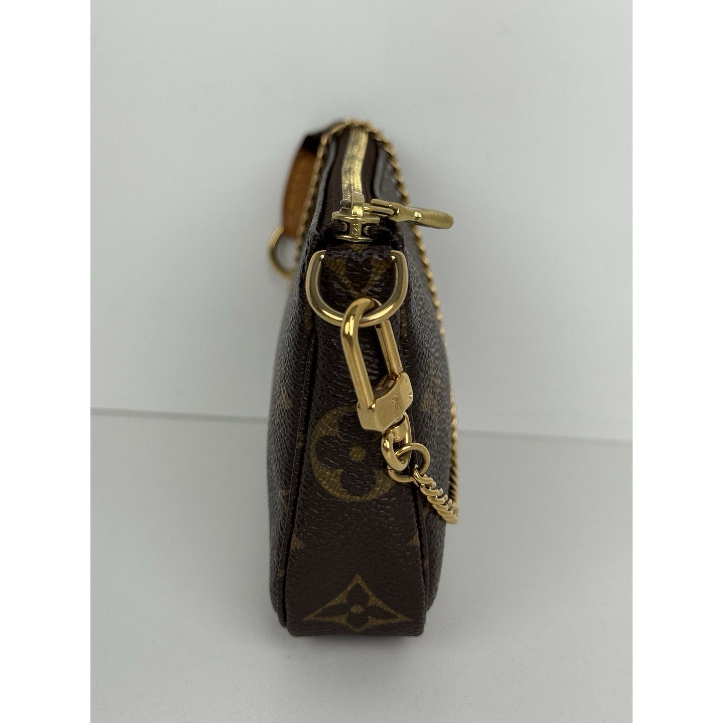 Louis Vuitton Mini Pochette Accessoires Monogram Canvas Brown with Gold Hardware