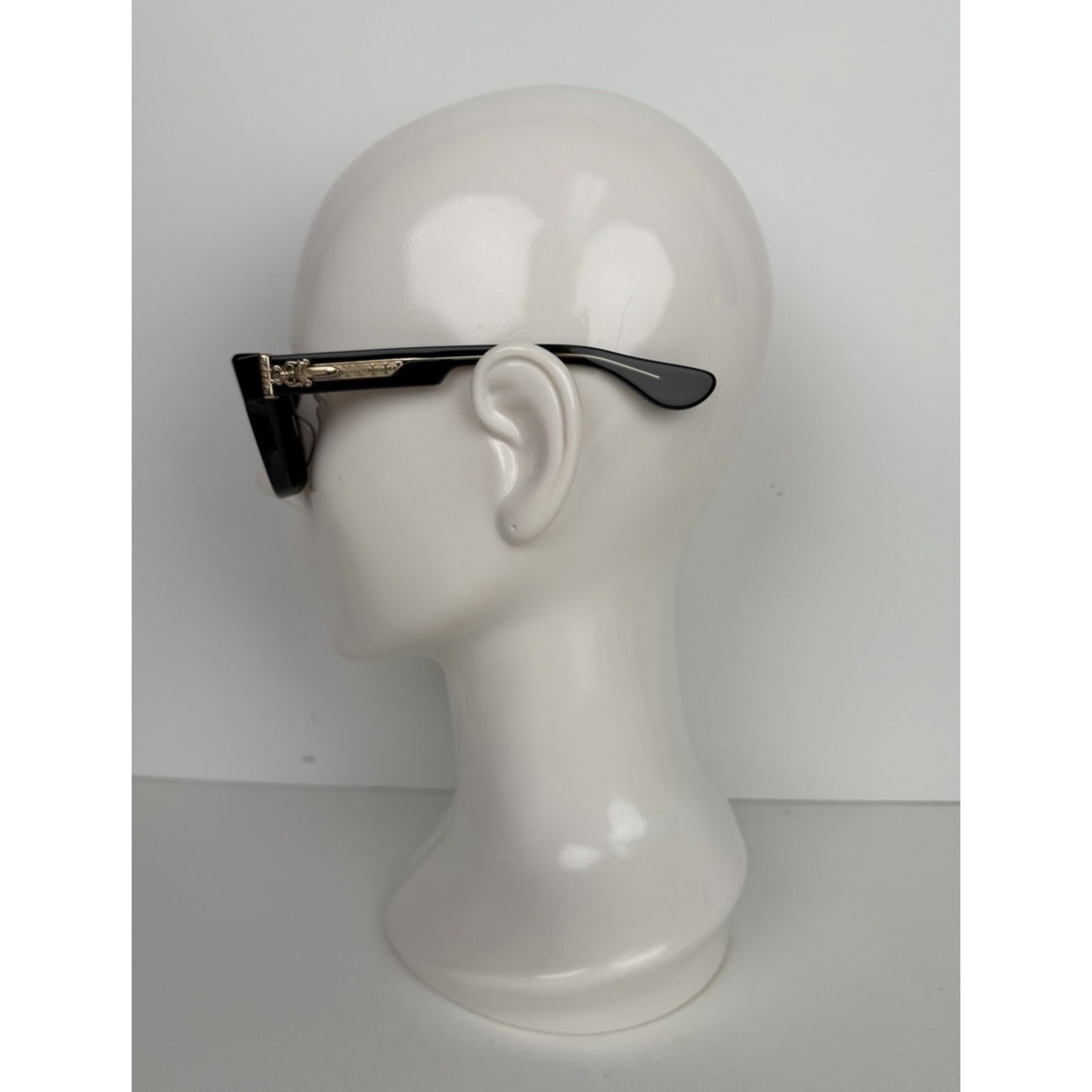 Chrome Hearts Box Officer Square Sunglasses 56 in Black with Dark Green Lenses