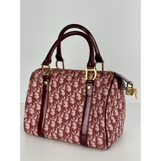Dior Oblique Boston Tote Bag in Bordeaux Canvas B-1