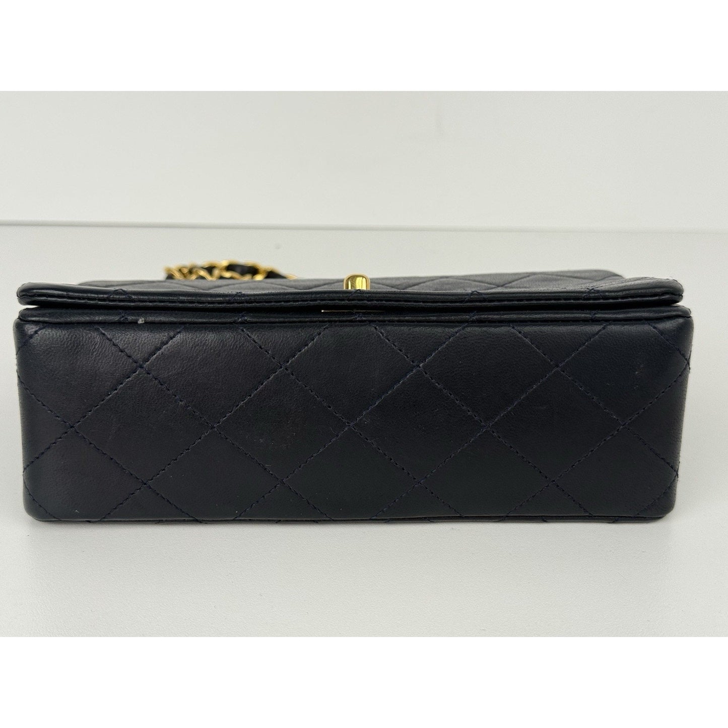 Chanel Vintage Midnight Blue Single Flap Shoulder Bag