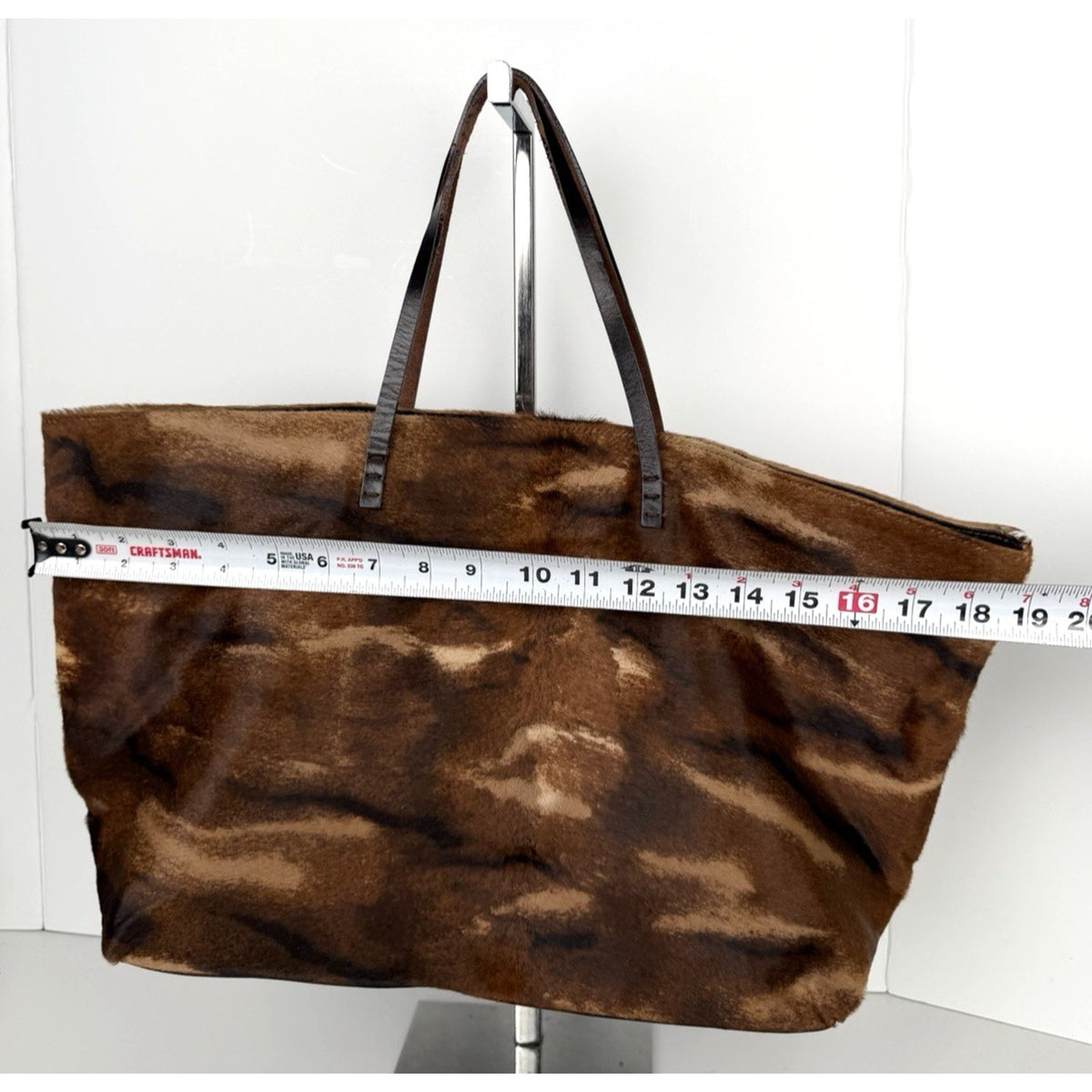 Fendi Animal Print Pony Hair Tote Bag Vintage S-06