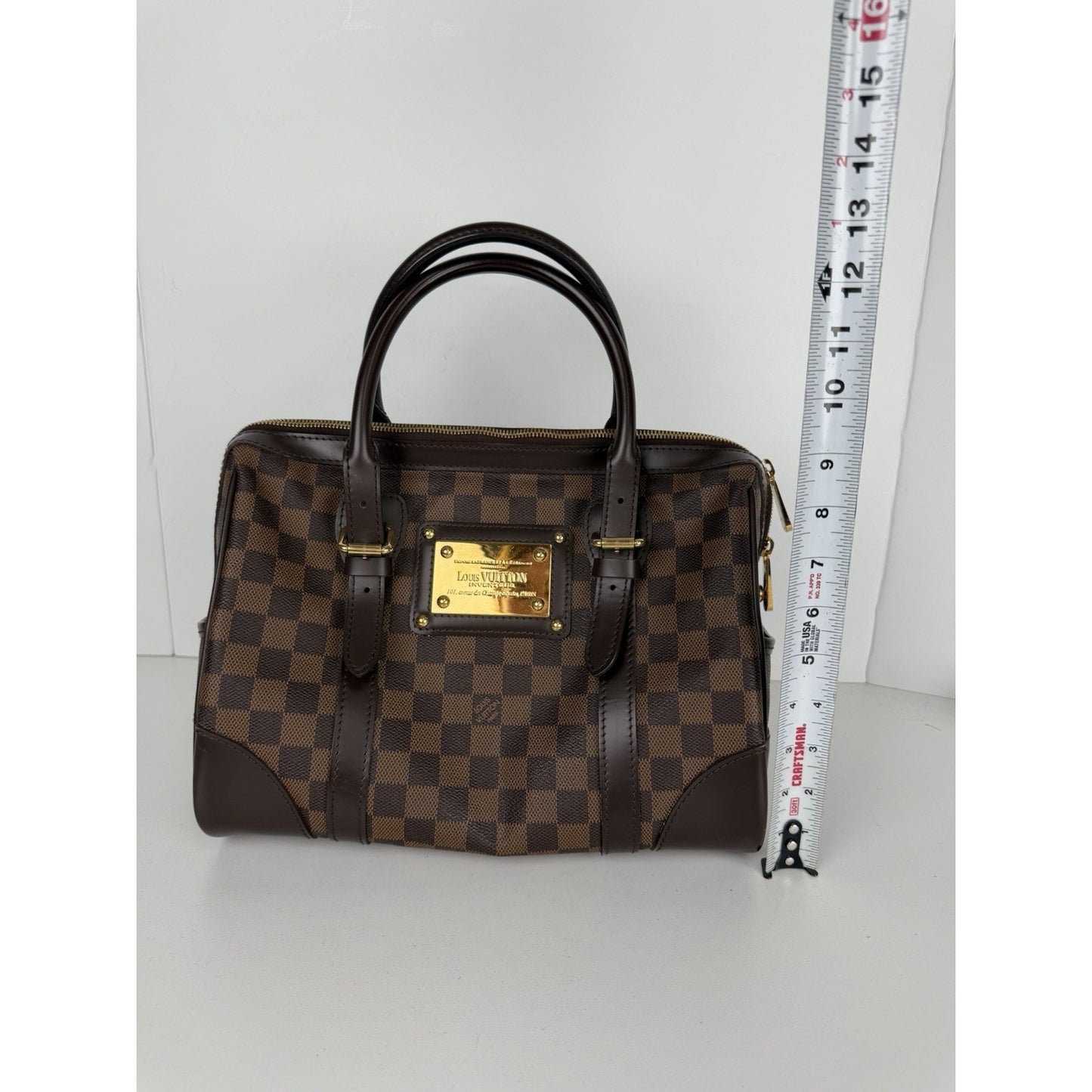 Louis Vuitton Berkeley Satchel Bag in Damier Ebene Coated Canvas 2012 S