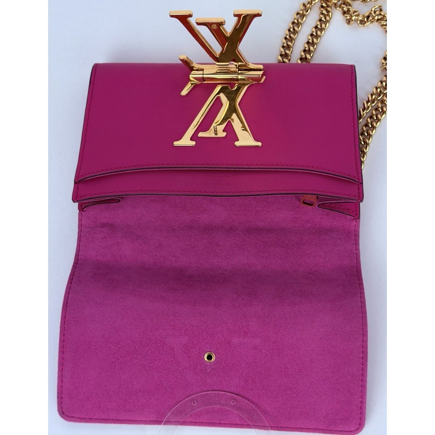 Louis Vuitton Louise Chain MM Bag in Pink Calfskin Leather S01