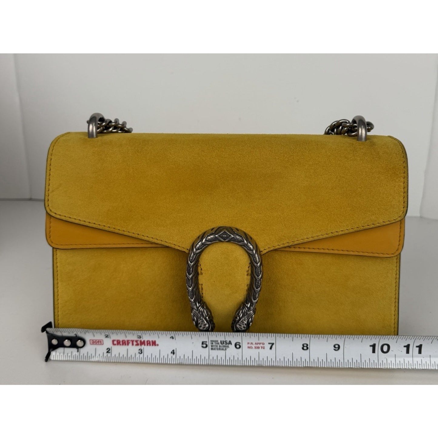Gucci Small Suede Dionysus Yellow Shoulder Bag S-09