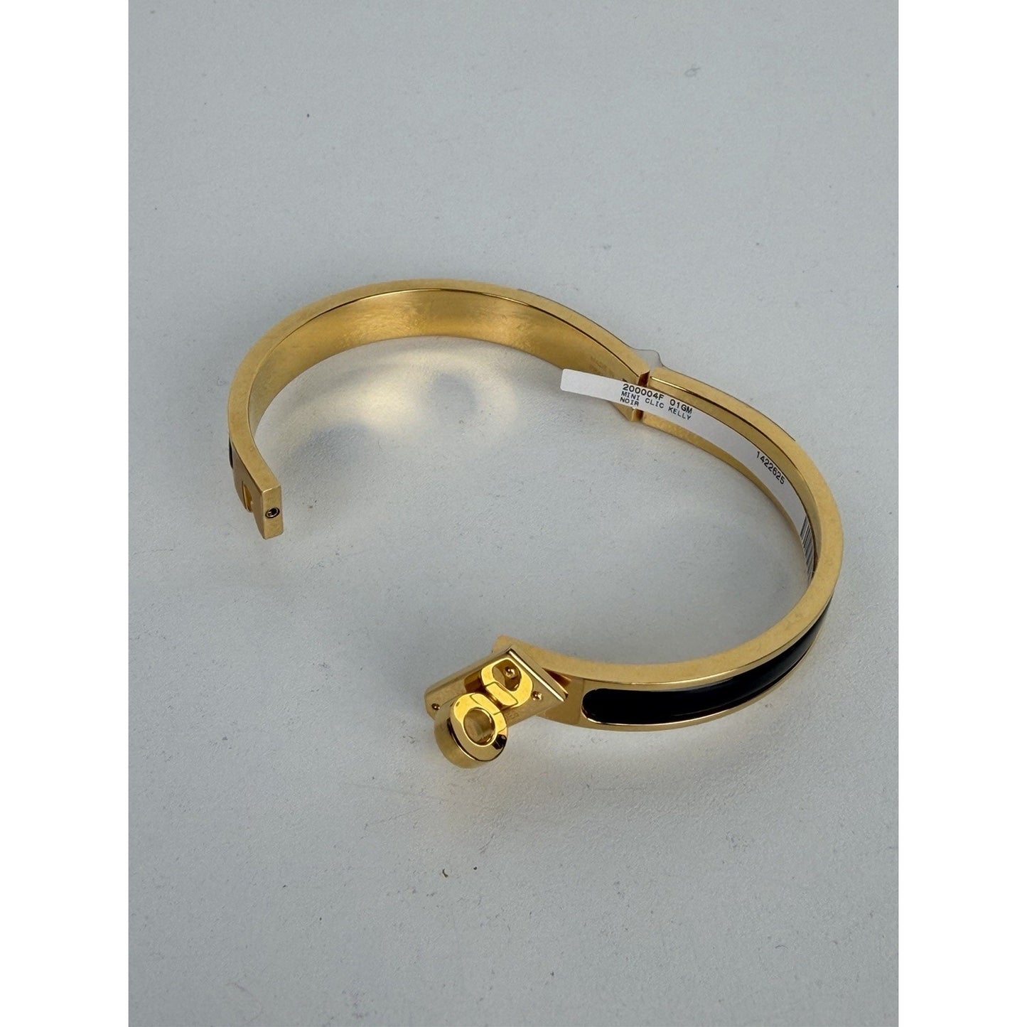 Hermes Mini Clic Kelly Noir Bracelet in Gold-Plating and Black Enamel