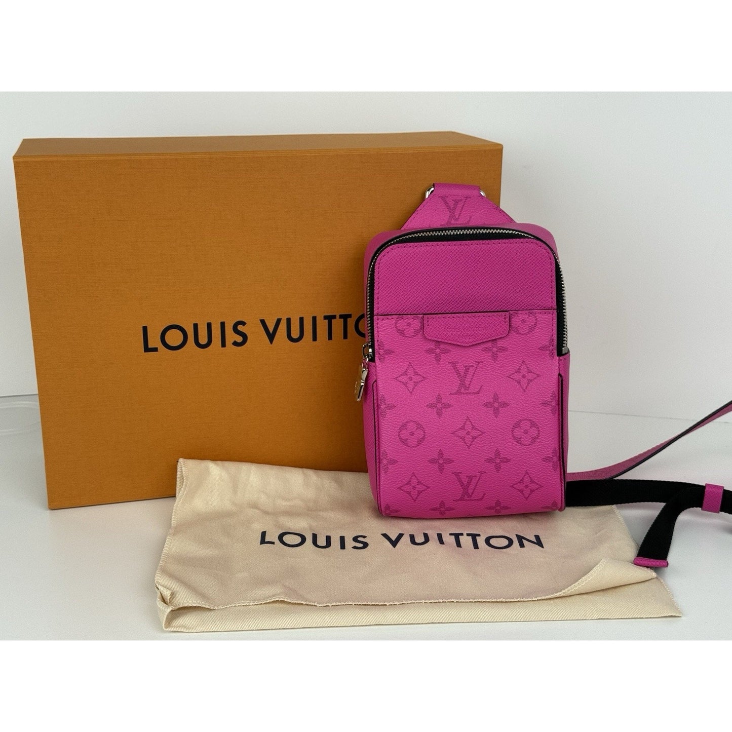 LOUIS VUITTON Outdoor Sling Shoulder Bag Taigarama Pink Men's