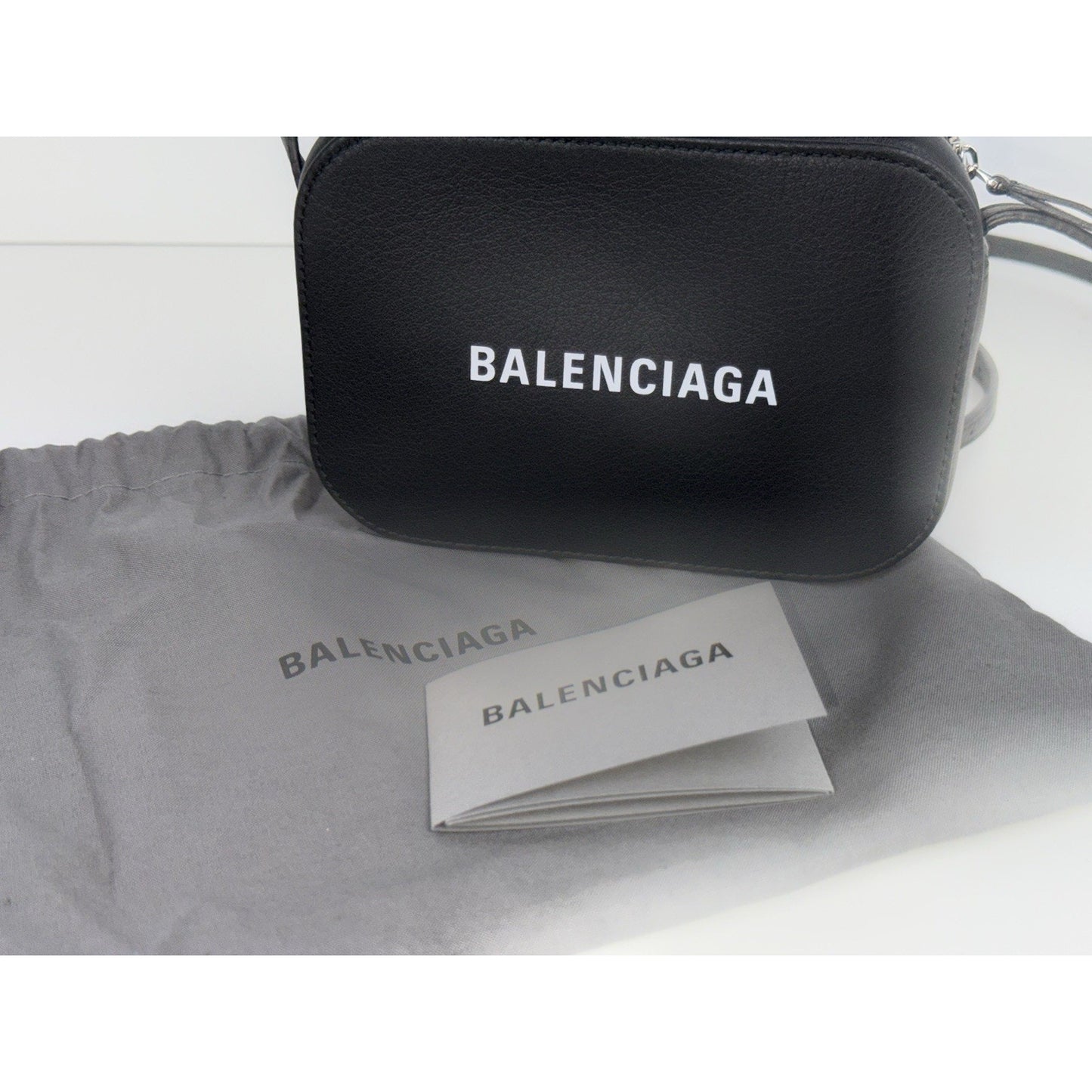 BALENCIAGA Black Calfskin Logo XS Everyday Women's Camera Bag
