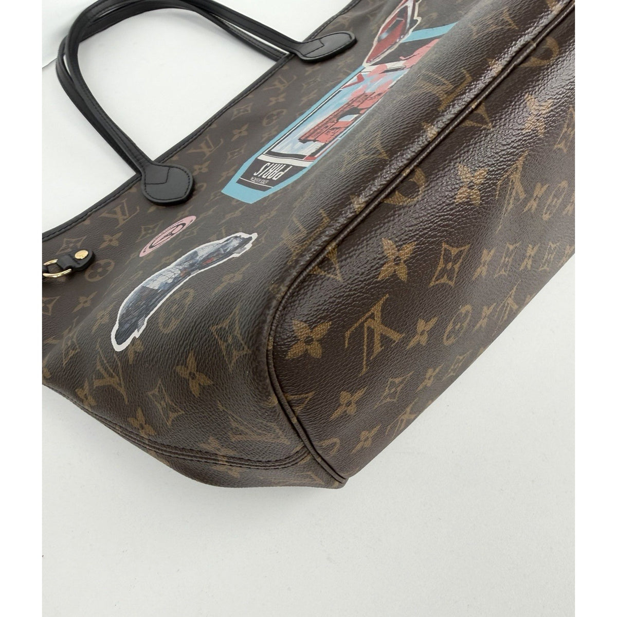 Louis Vuitton Neverfull World Tour MM Shoulder Bag Brown Coated Canvas 2016 S4